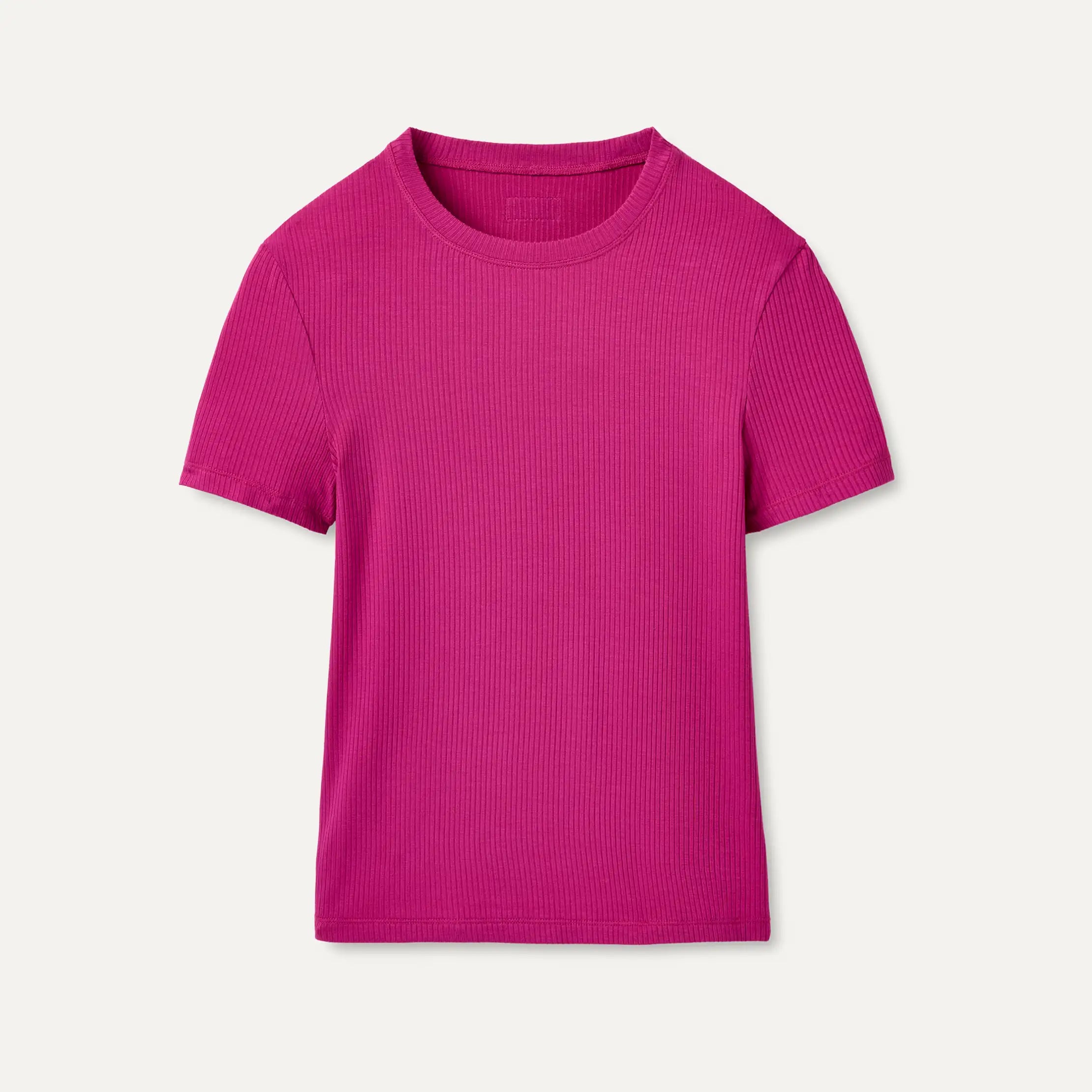 Women's Miriam Baby Tee Rib - CHROMA PINK