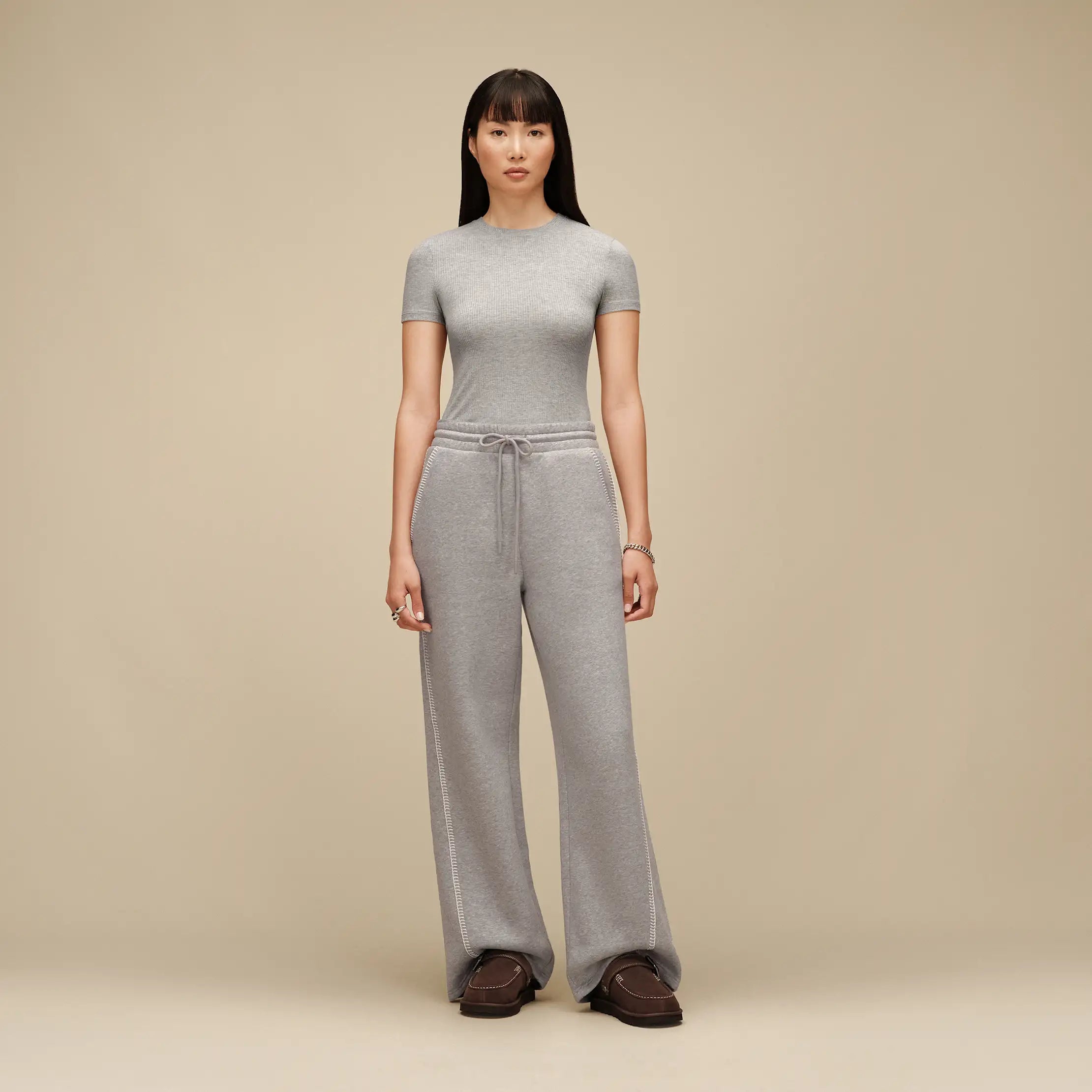 Women's Miriam Baby Tee Rib - GREY HEATHER