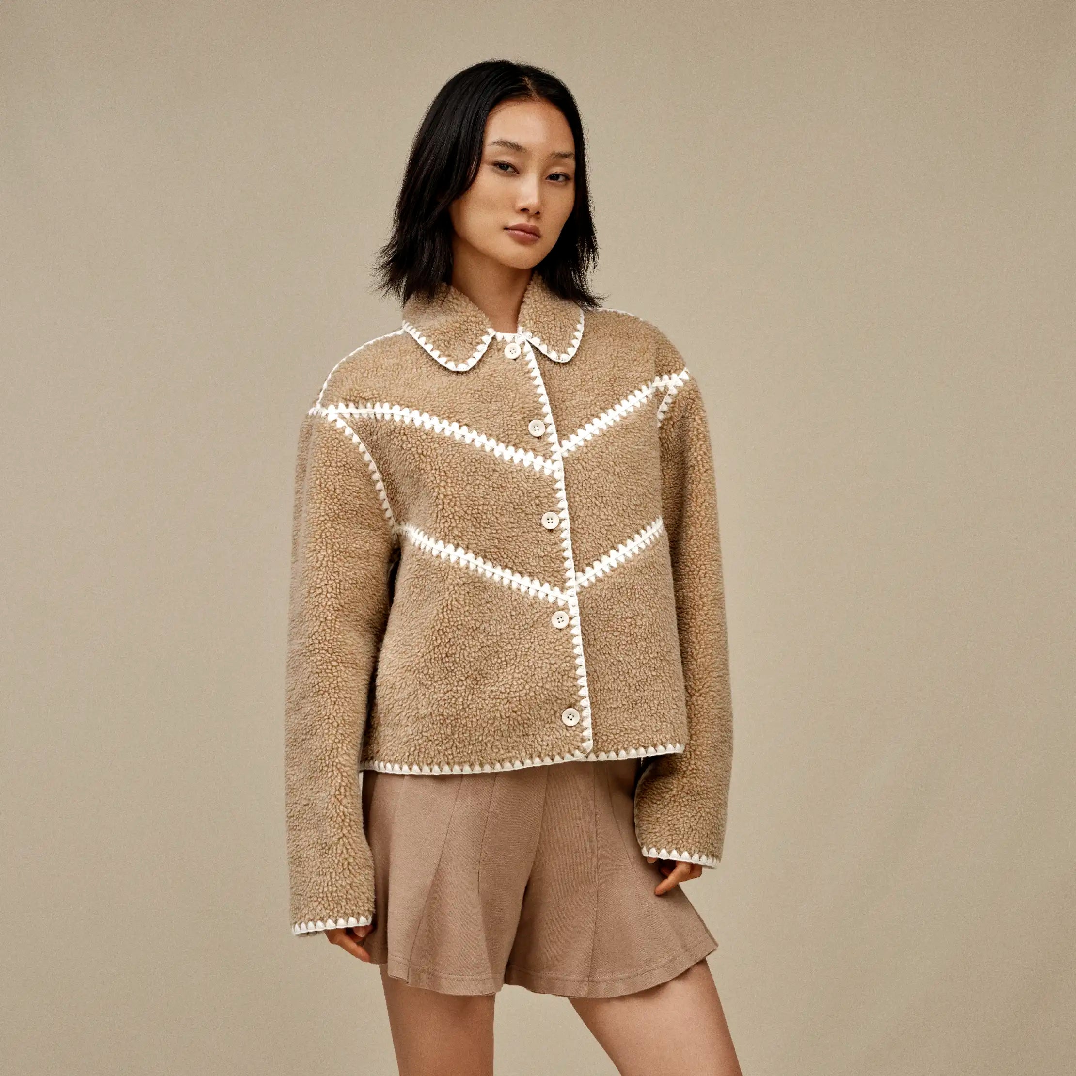 Ellison UGGfluff Shell Jacket - SAND HEATHER