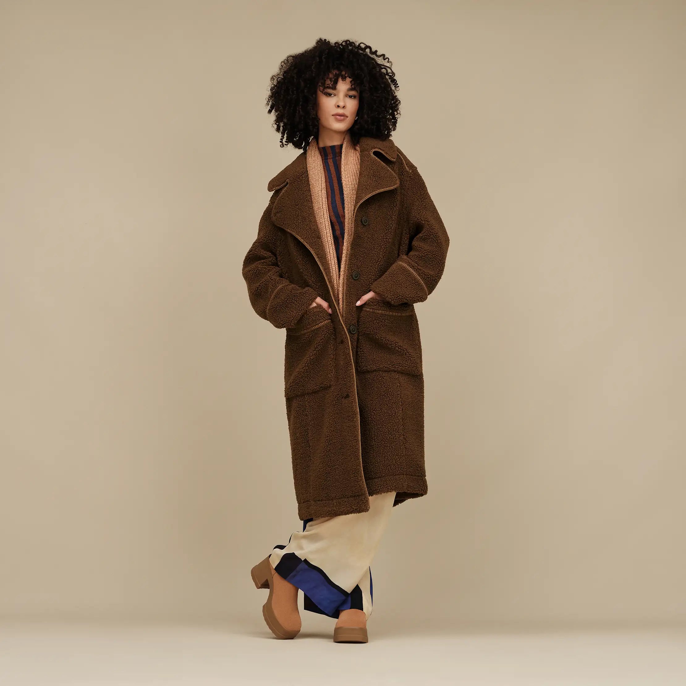 Women's Sema UGGfluff Coat - DEEP NUTMEG