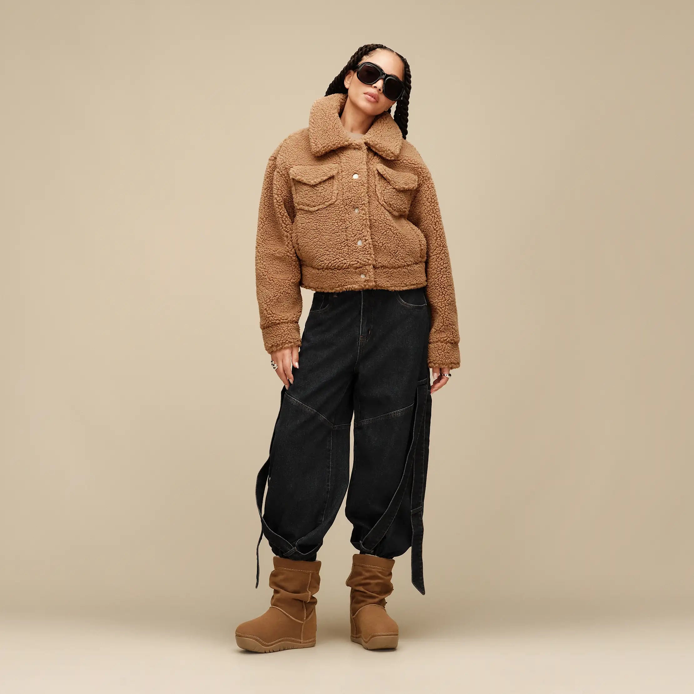 Women's Frankie Short Trucker Jacket - CHESTNUT