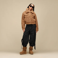 Women's Frankie Short Trucker Jacket - CHESTNUT