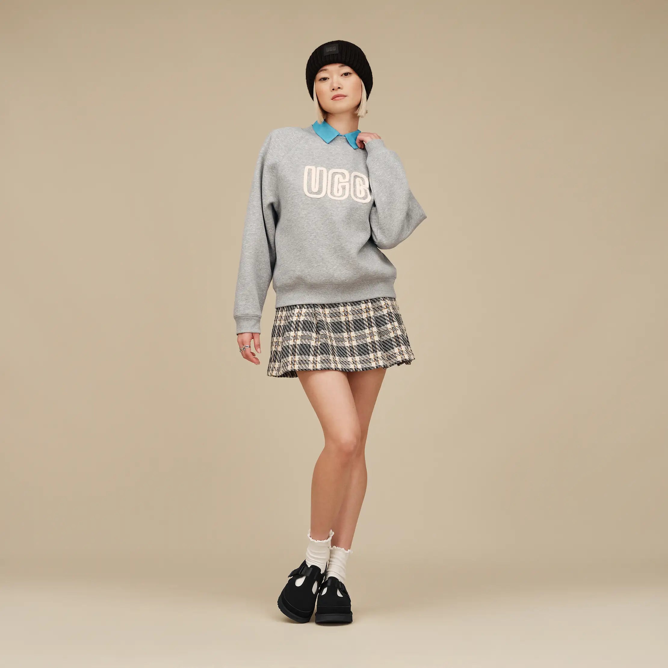 Women's UGG Logo Crewneck - GREY HEATHER