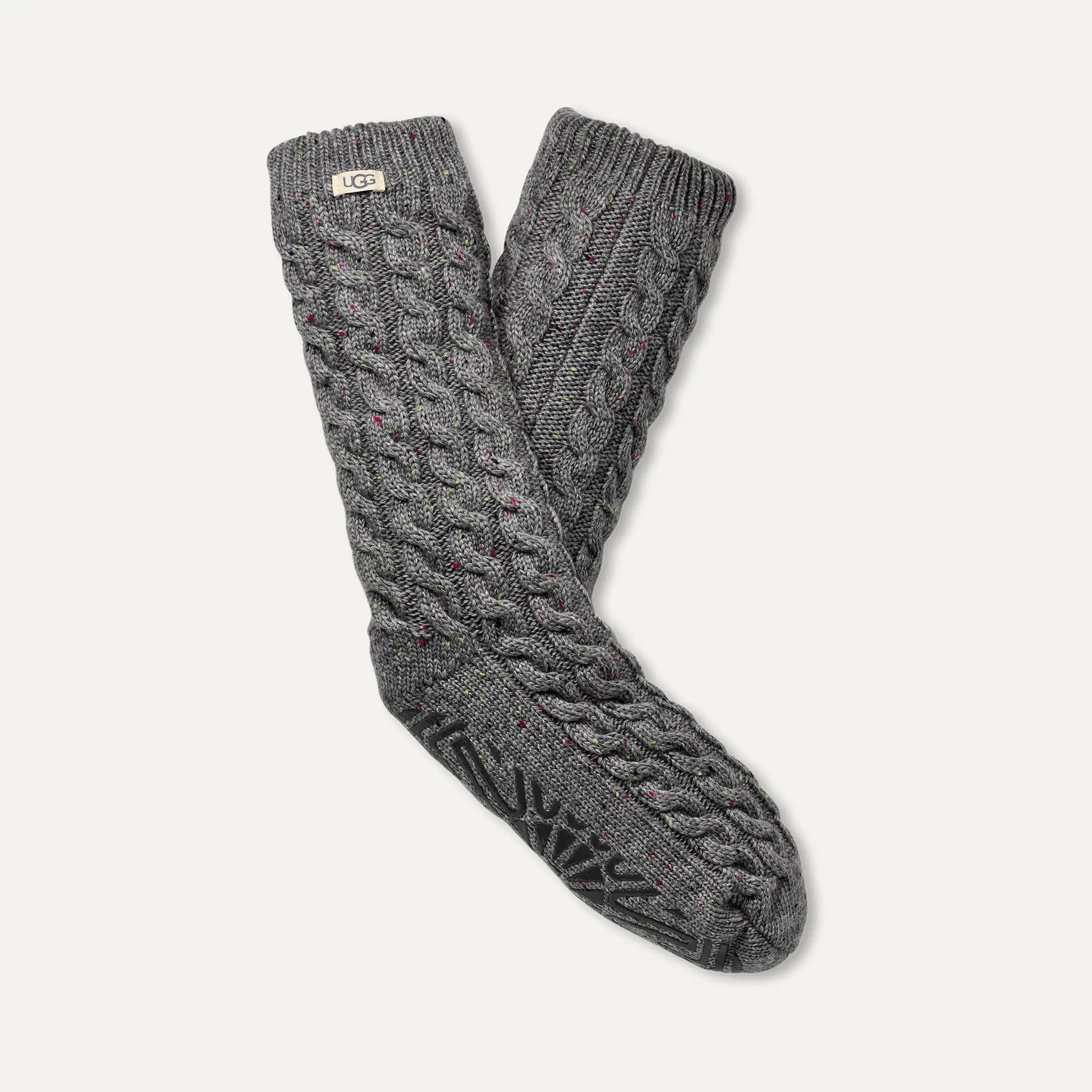 Women's Elowyn Cable Knit Fleece Lined - CHARCOAL HEATHER CONFETTI