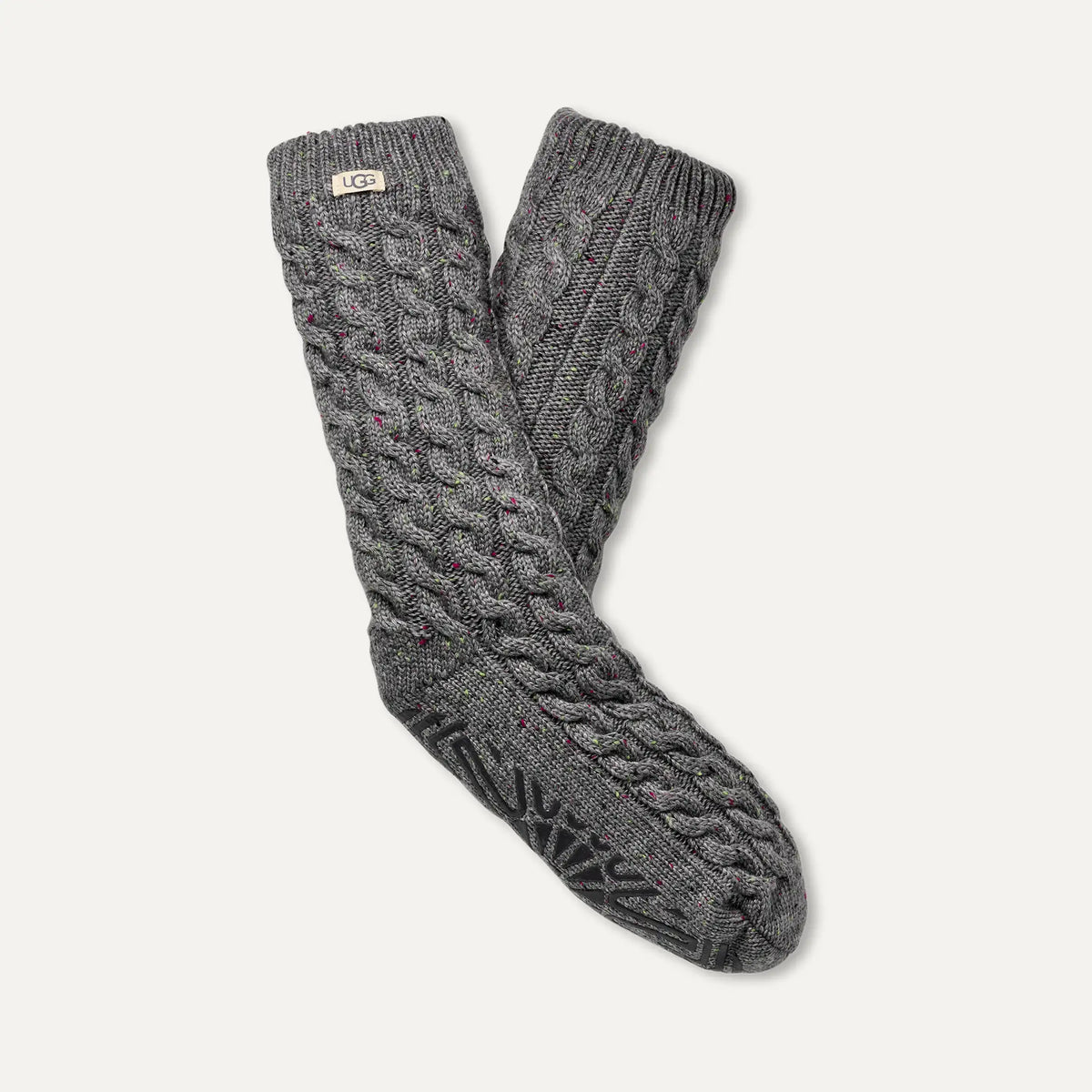 Women's Elowyn Cable Knit Fleece Lined - CHARCOAL HEATHER CONFETTI