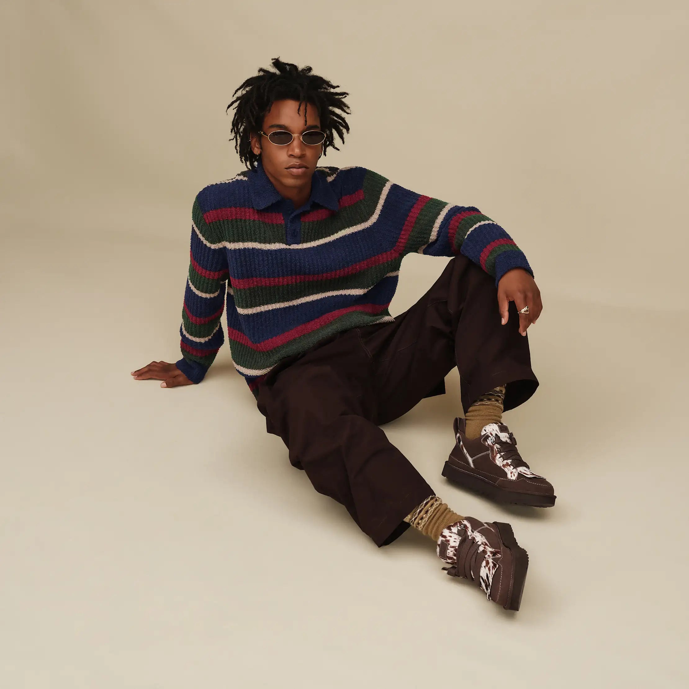 Men's Keavy Cozy Crew - UGGISLE COFFEE GROUNDS MULTI