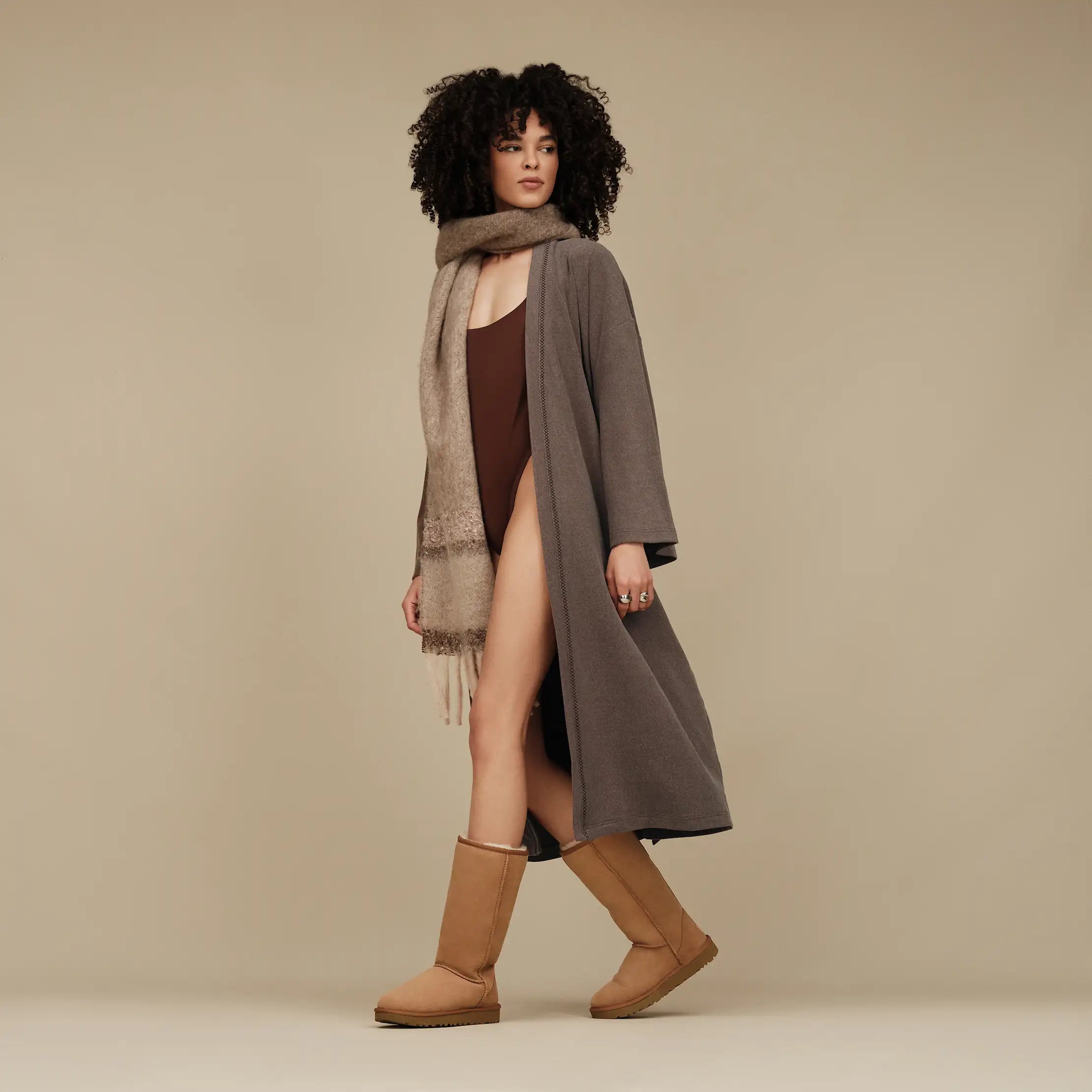 Men's Theron Robe - OYSTER BROWN