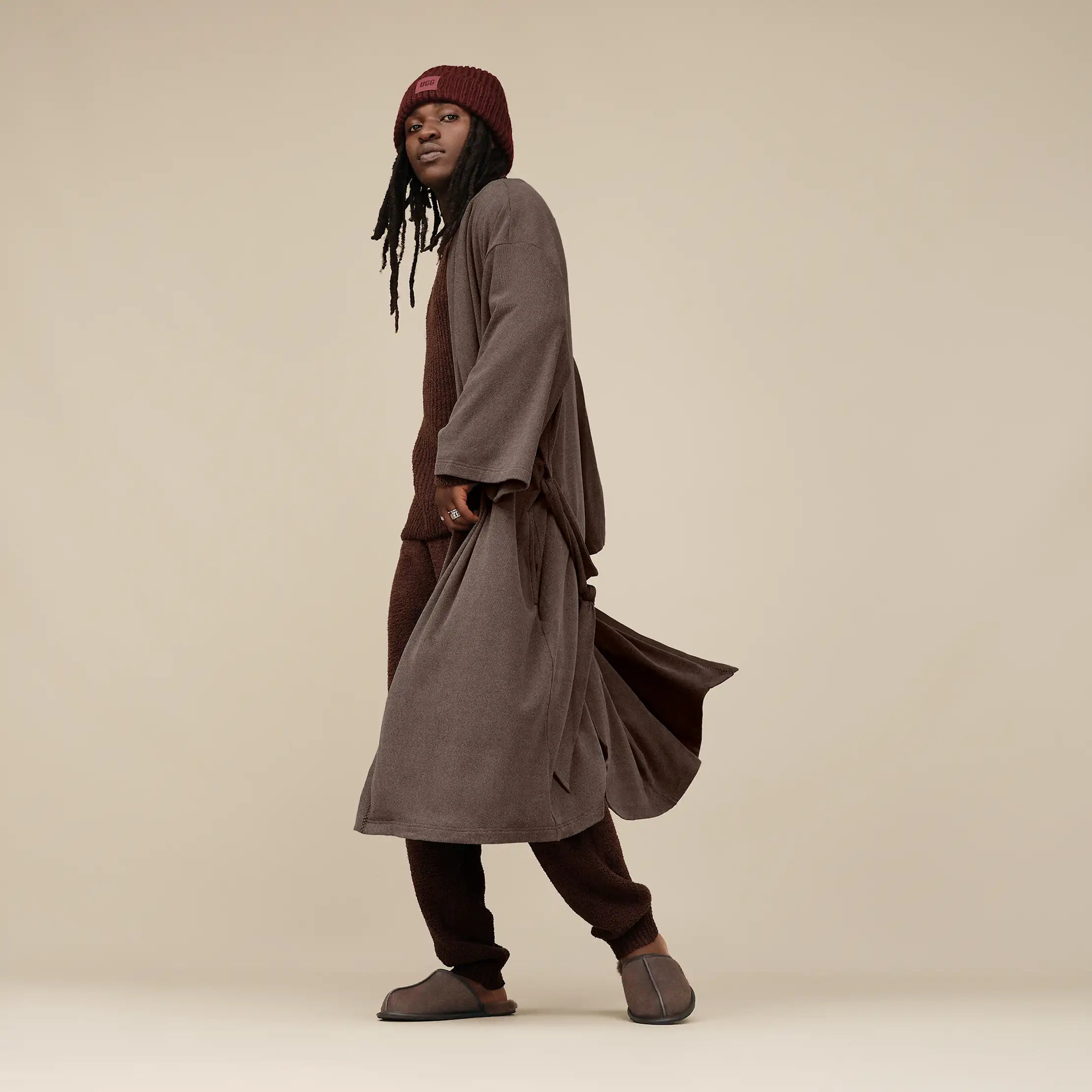 Men's Theron Robe - OYSTER BROWN