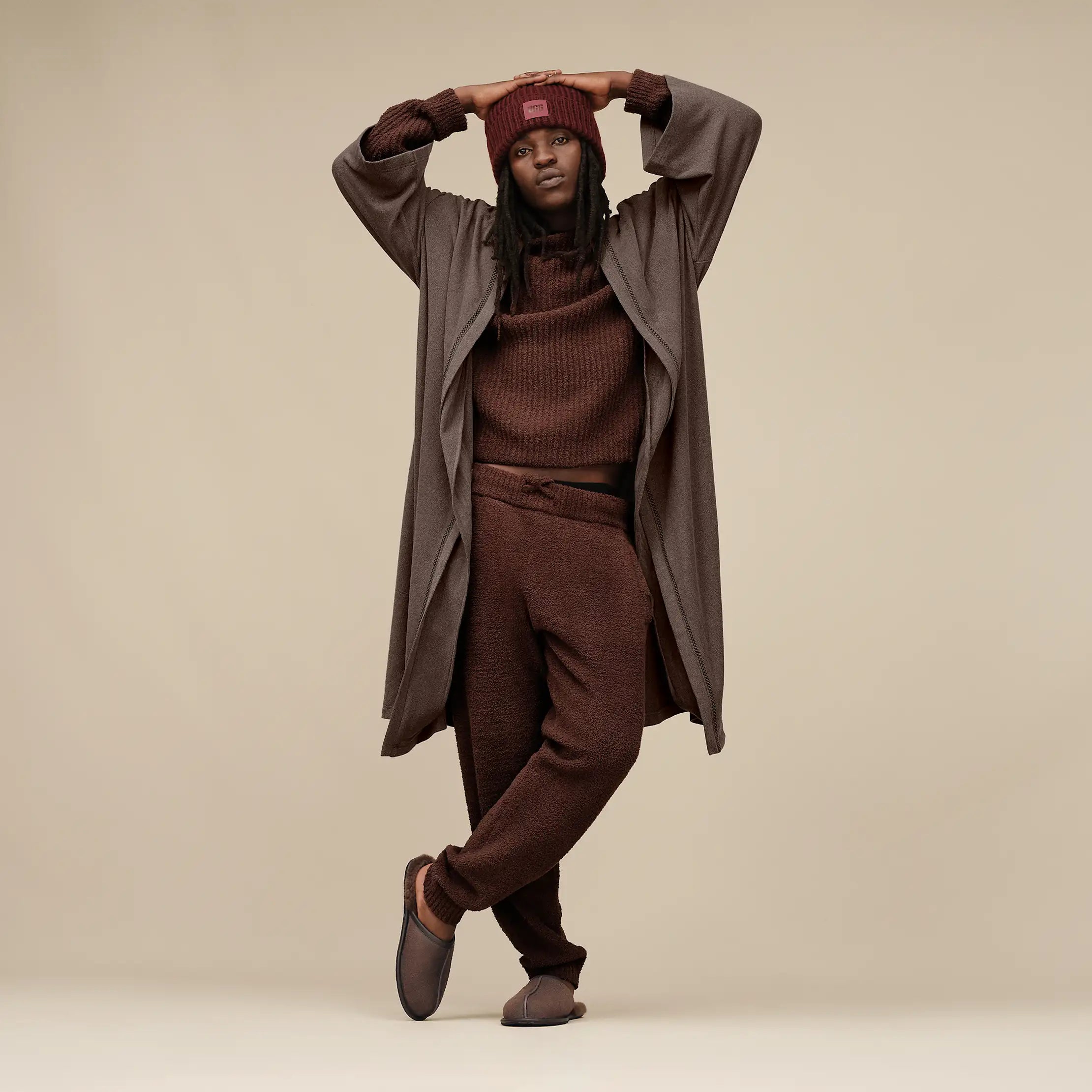 Men's Theron Robe - OYSTER BROWN