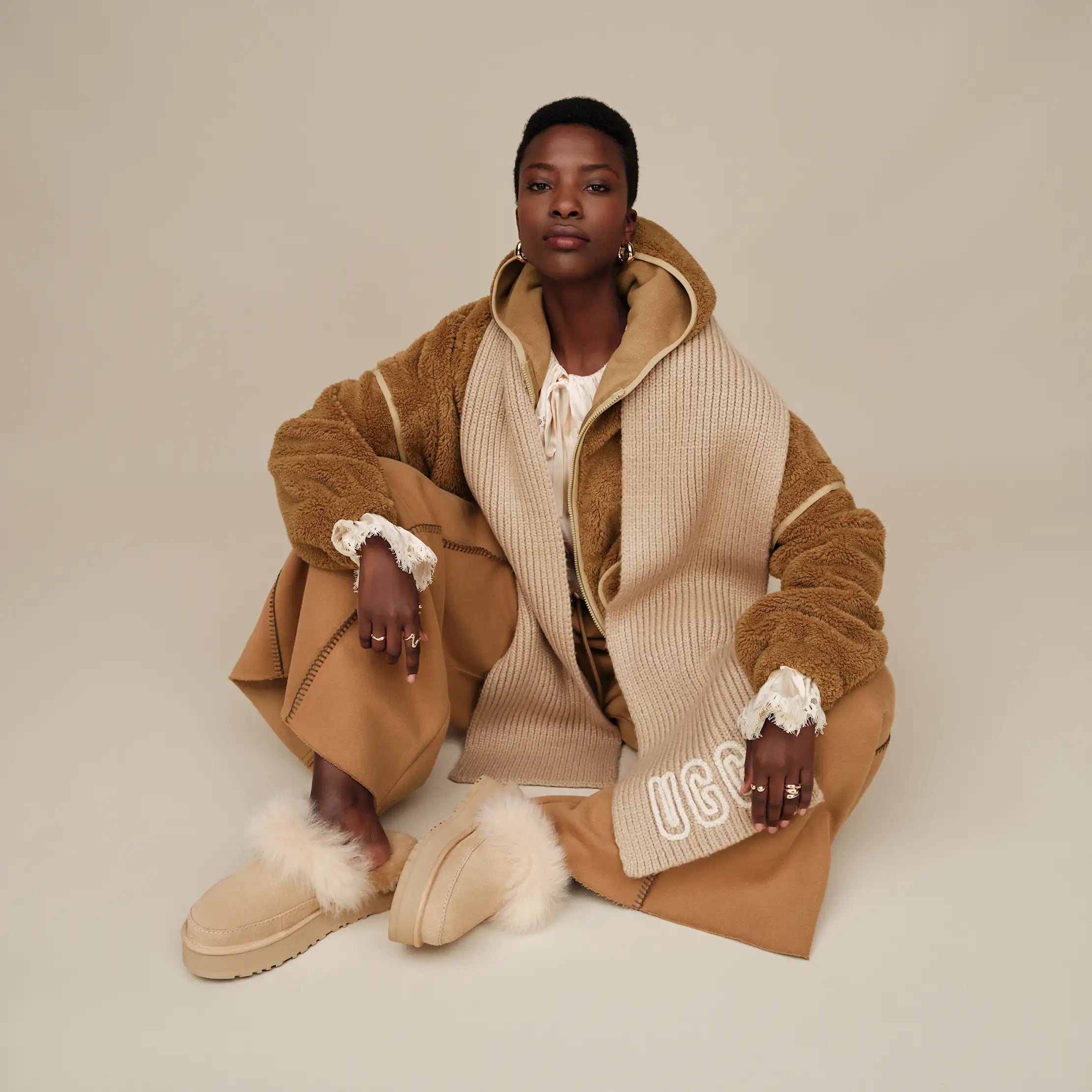 Women's Mariella UGGfluff Zip Hoodie - CHESTNUT