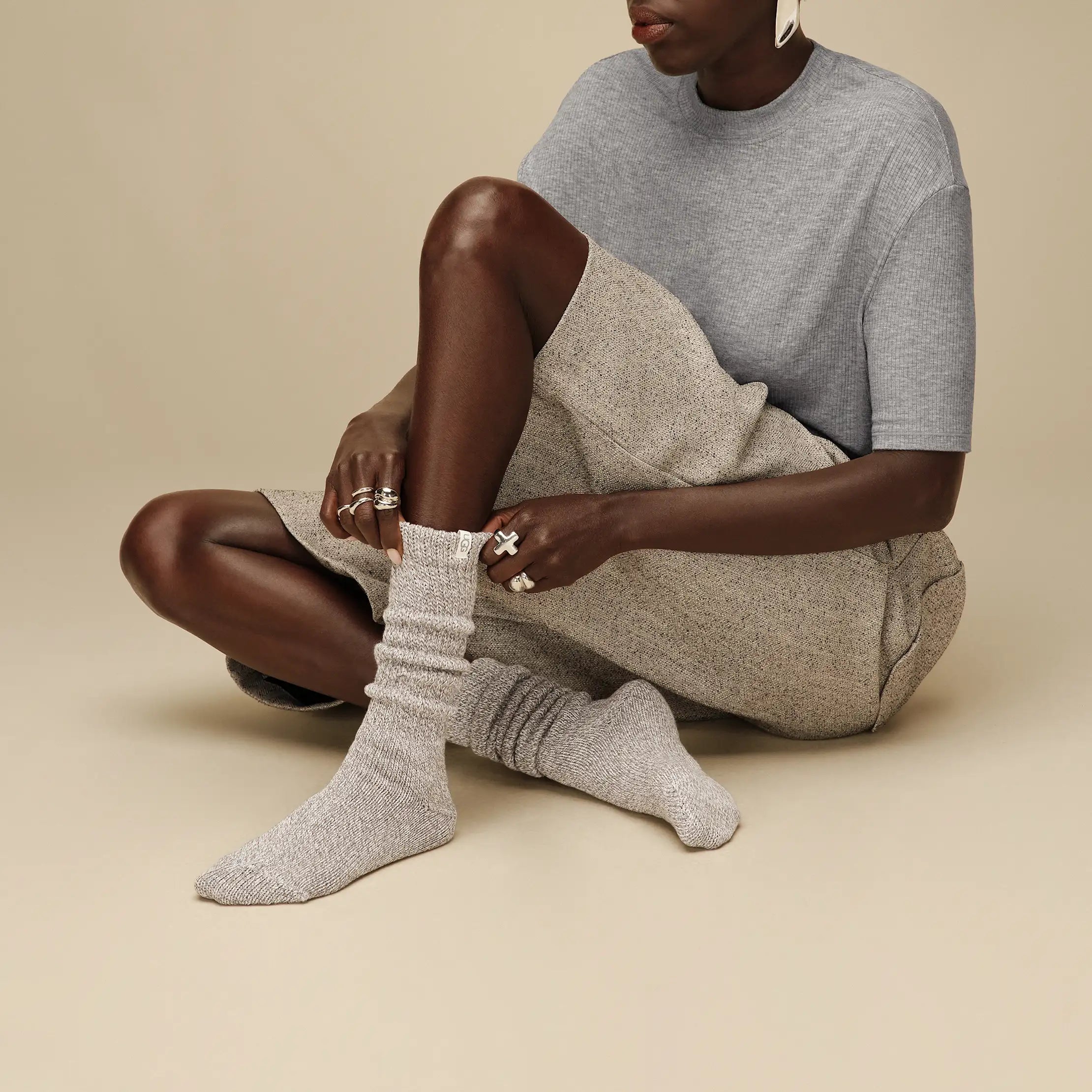 Women's Tyla Slouchy Crew II - GREY HEATHER