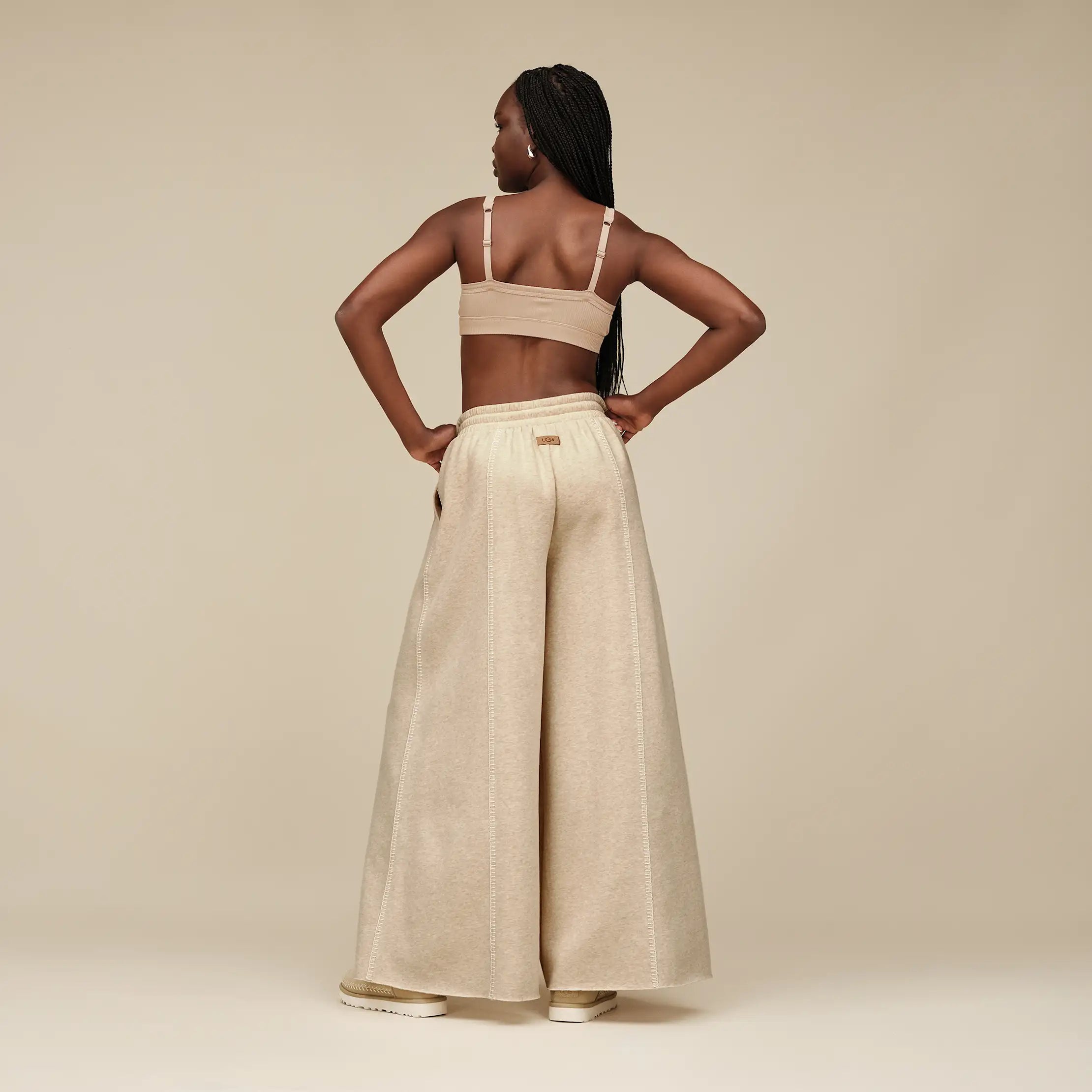 Women's Classic Wide Leg Pant - SAND HEATHER