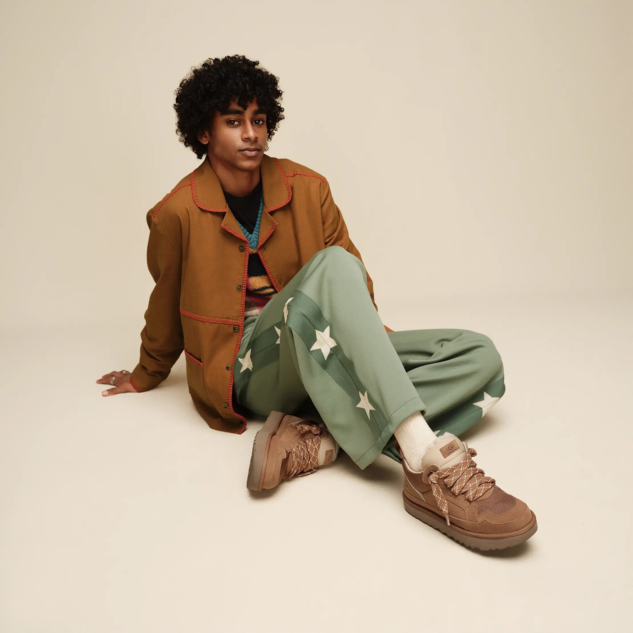 Men's Zakari Top - BROWN MUSTARD