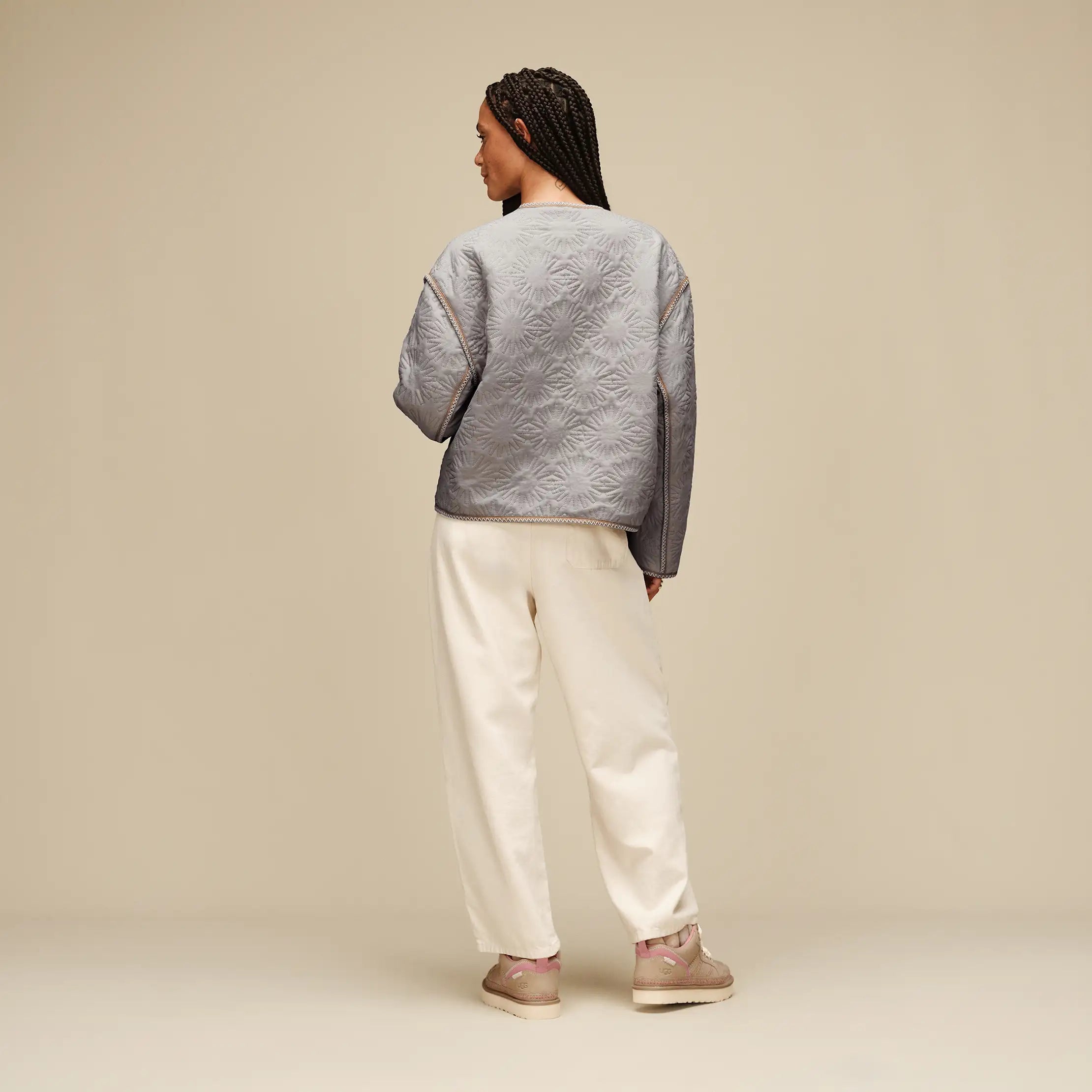 All Gender Sun Quilted Jacket - LIGHT GREY
