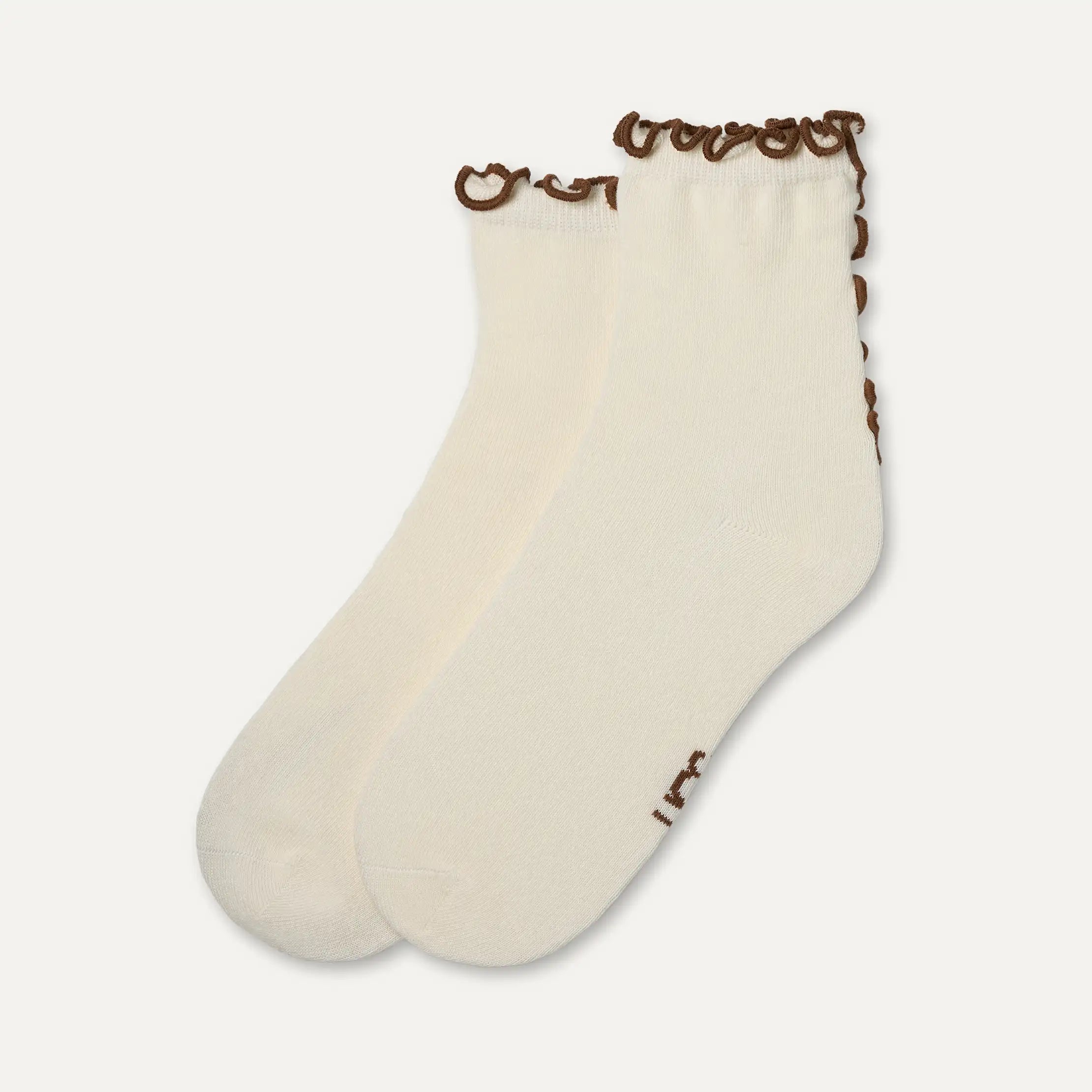 Women's Karsyn Lettuce Edge Quarter II - VANILLE / CHESTNUT
