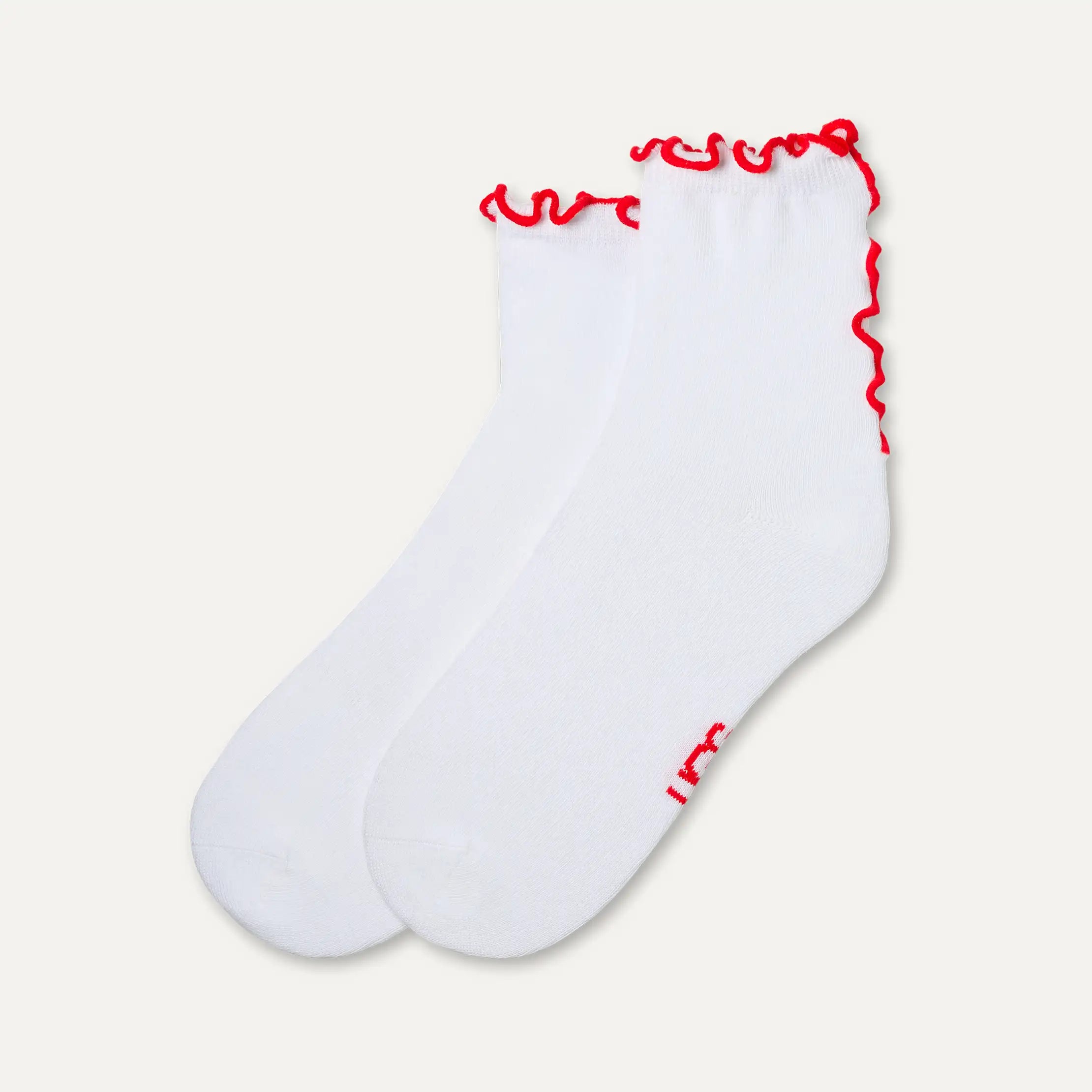 Women's Karsyn Lettuce Edge Quarter II - WHITE / ORANGE GERBERA