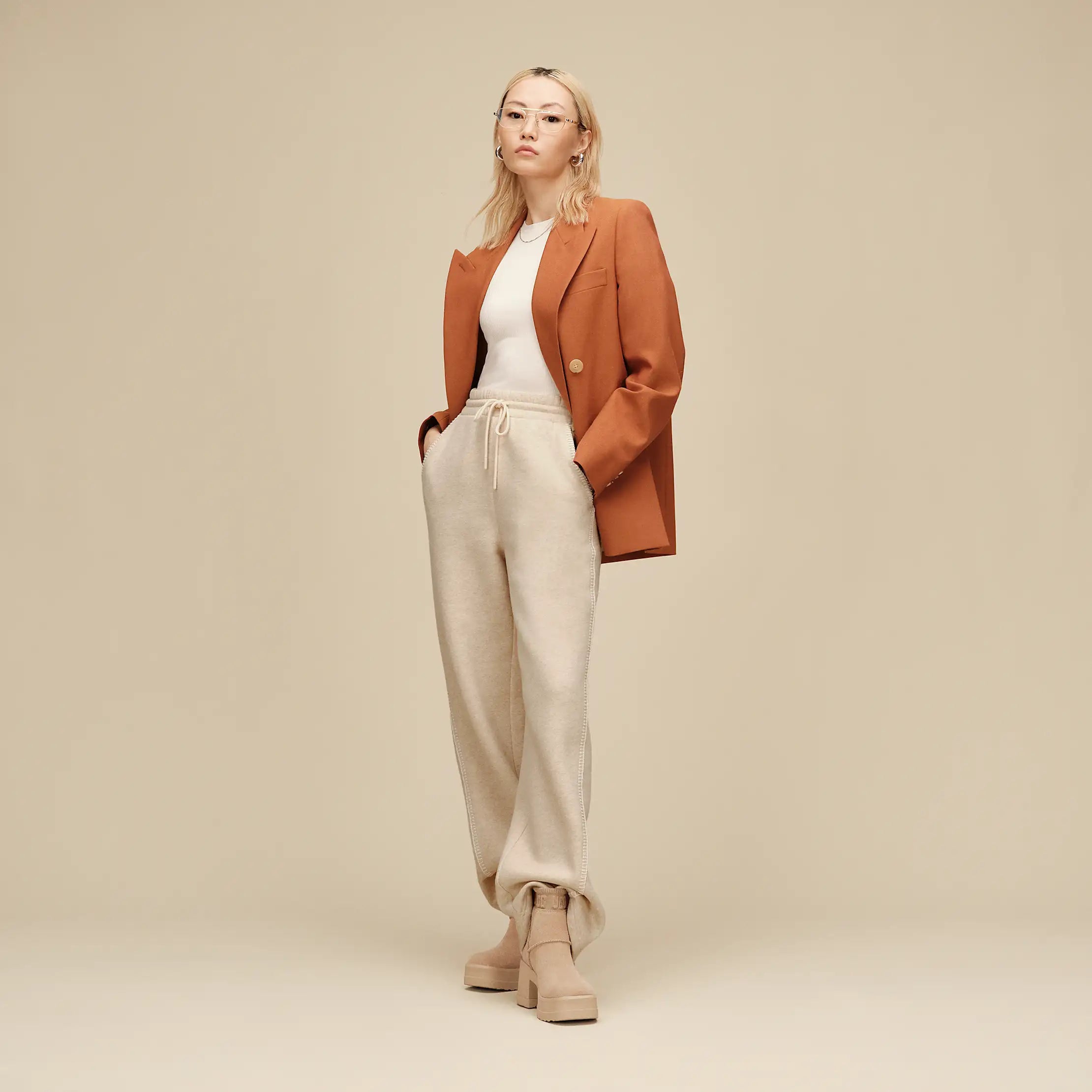Women's Classic Straight-Leg Pant - SAND HEATHER
