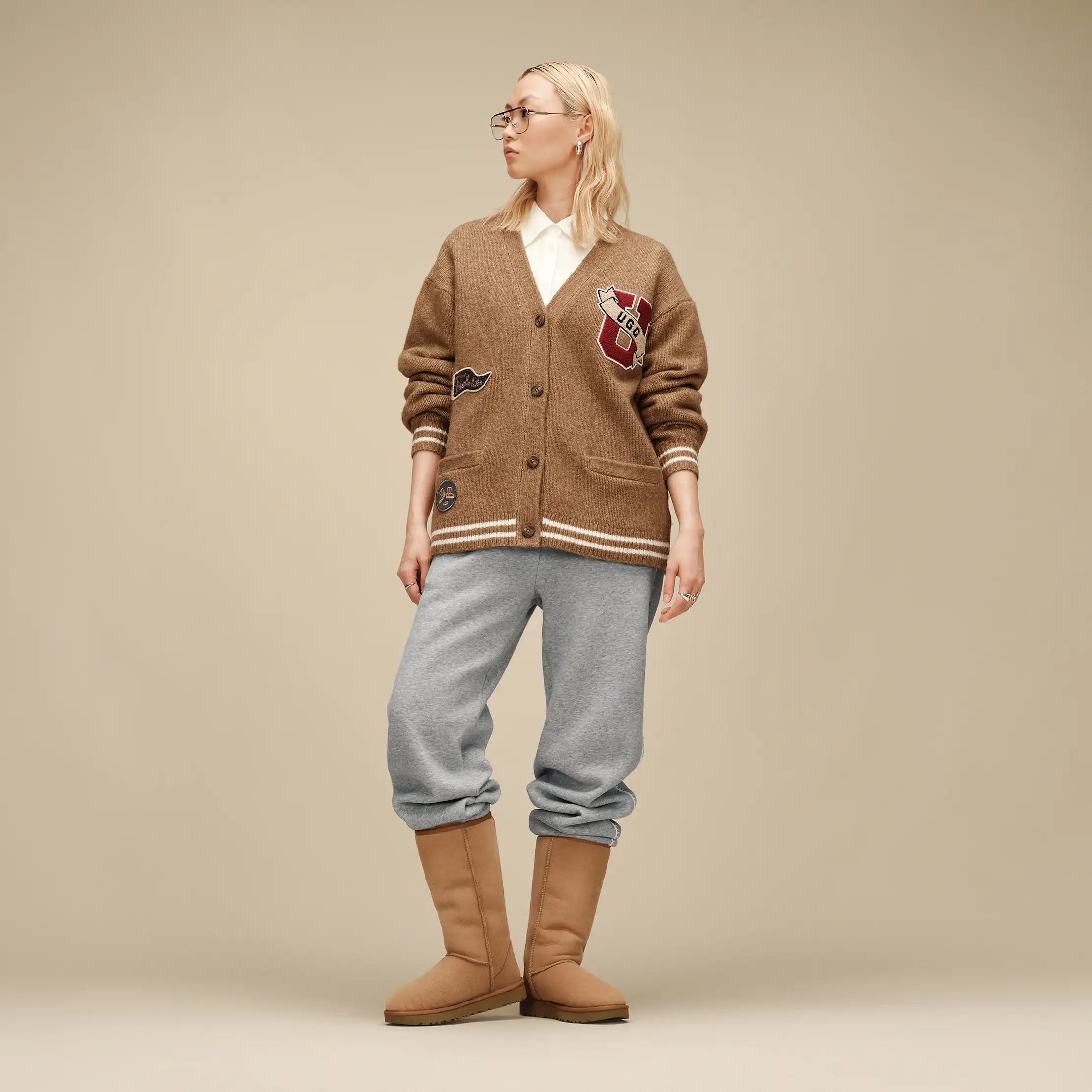 All Gender UGG Retro Cardigan - COFFEE GROUNDS HEATHER