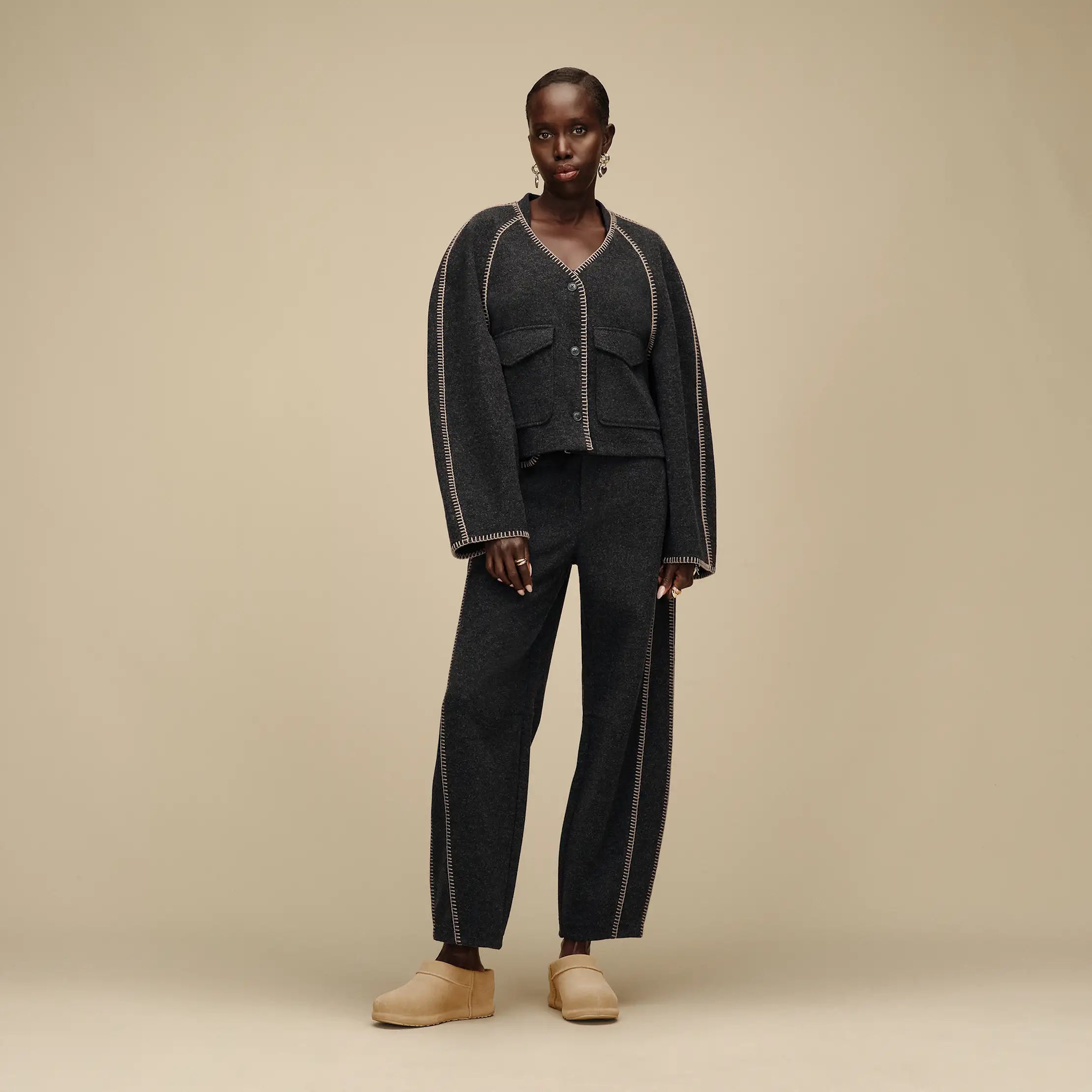 Women's Rina Button-Up Top - BLACK HEATHER