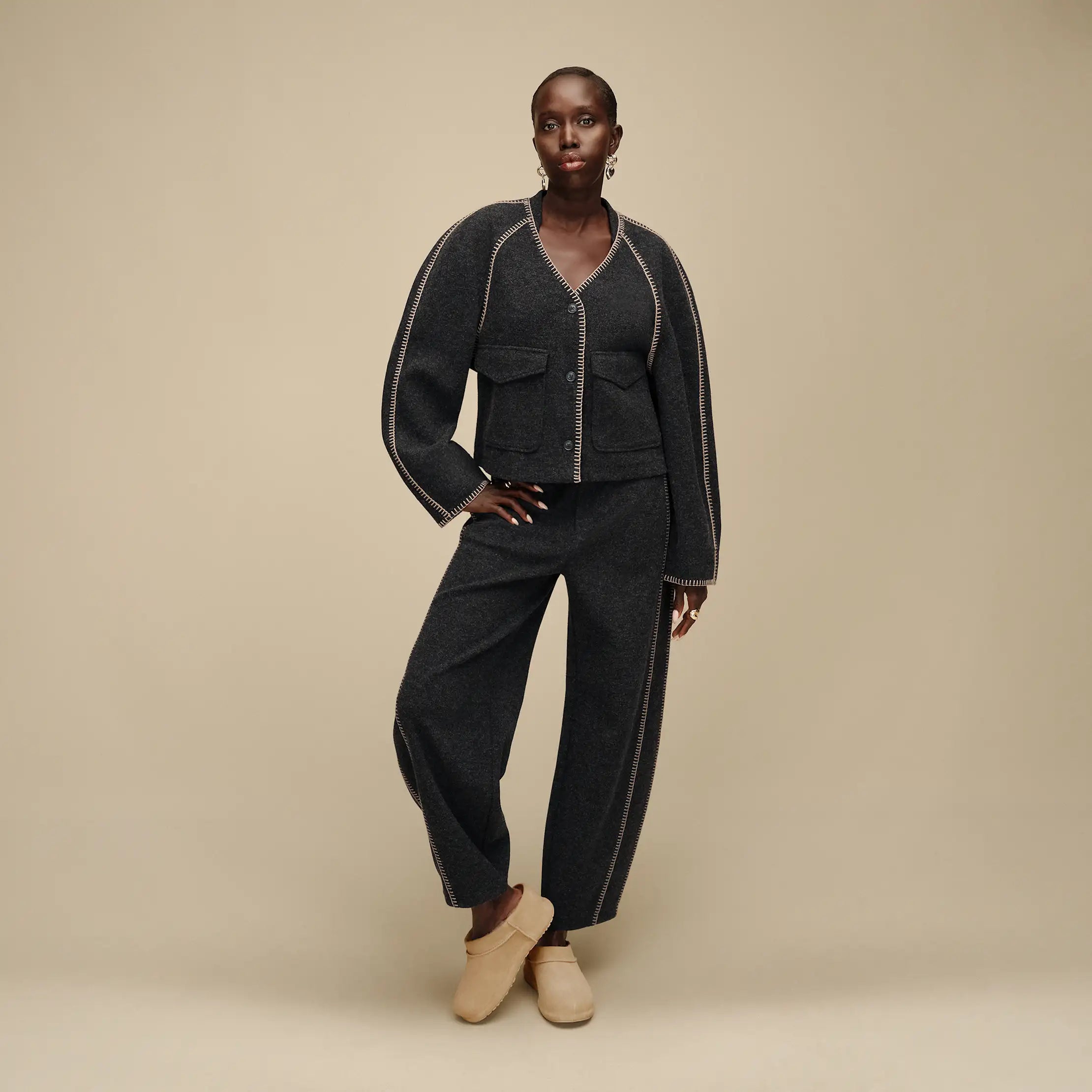 Women's Rina Button-Up Top - BLACK HEATHER