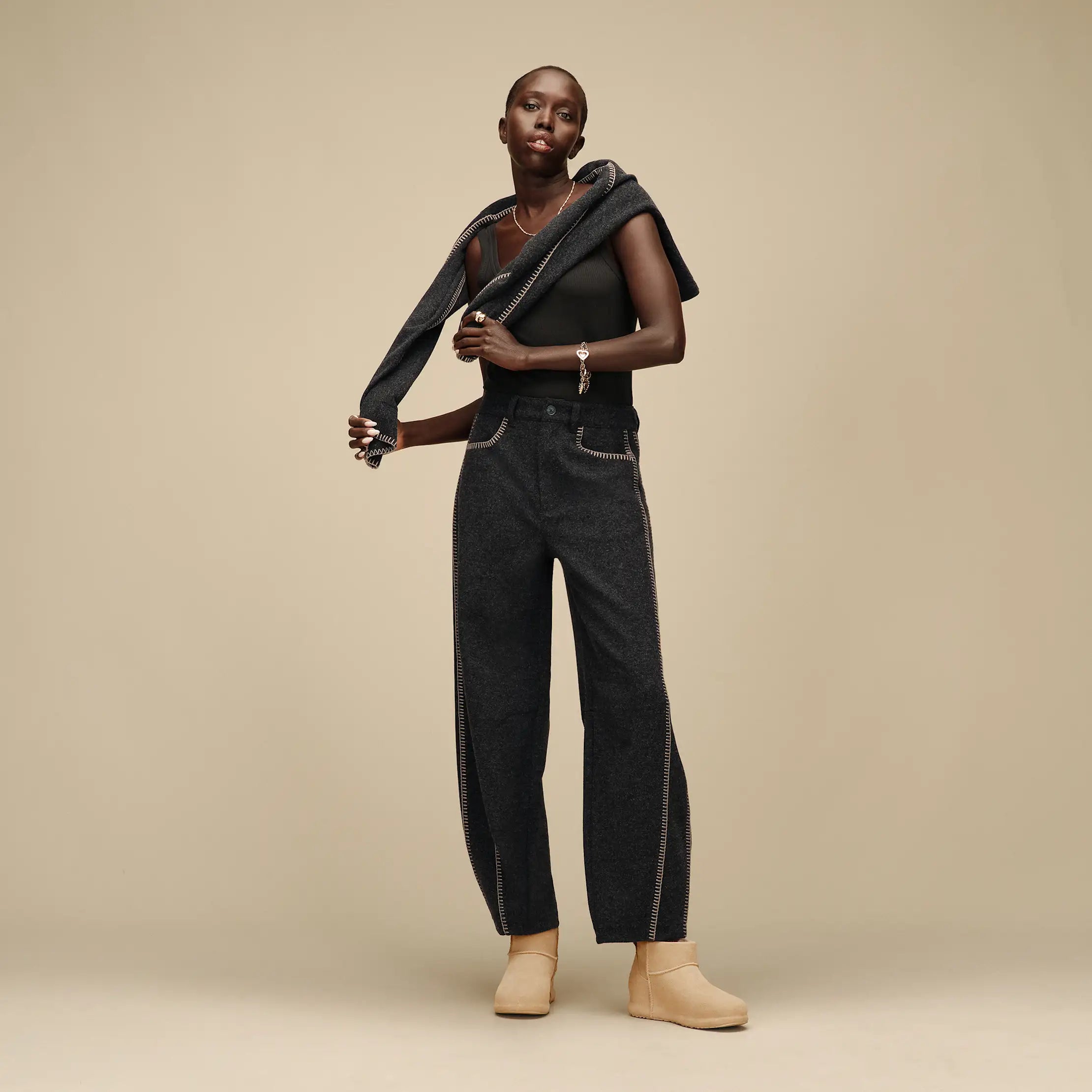Women's Rina Barrel Pant - BLACK HEATHER