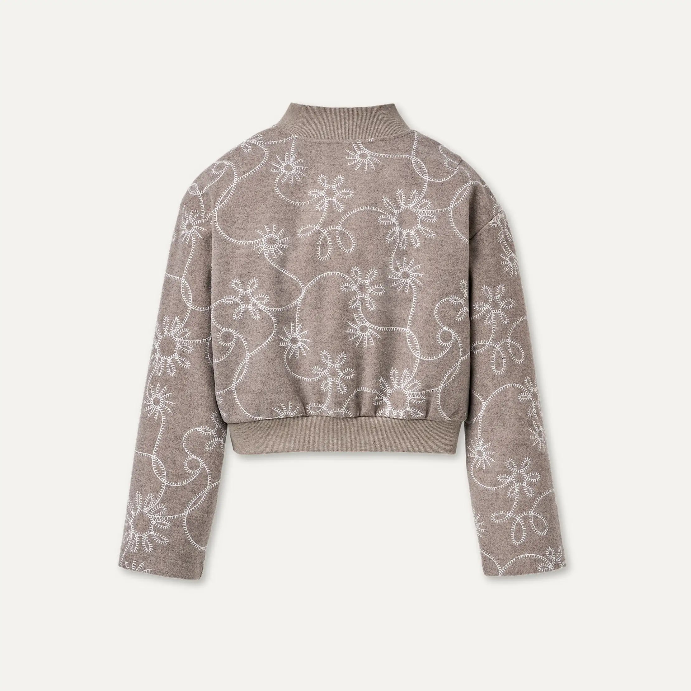 Women's Botanic Embroidered Jacket - OYSTER HEATHER