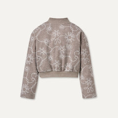 Women's Botanic Embroidered Jacket - OYSTER HEATHER