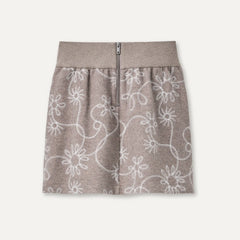 Women's Botanic Embroidered Skirt - OYSTER HEATHER