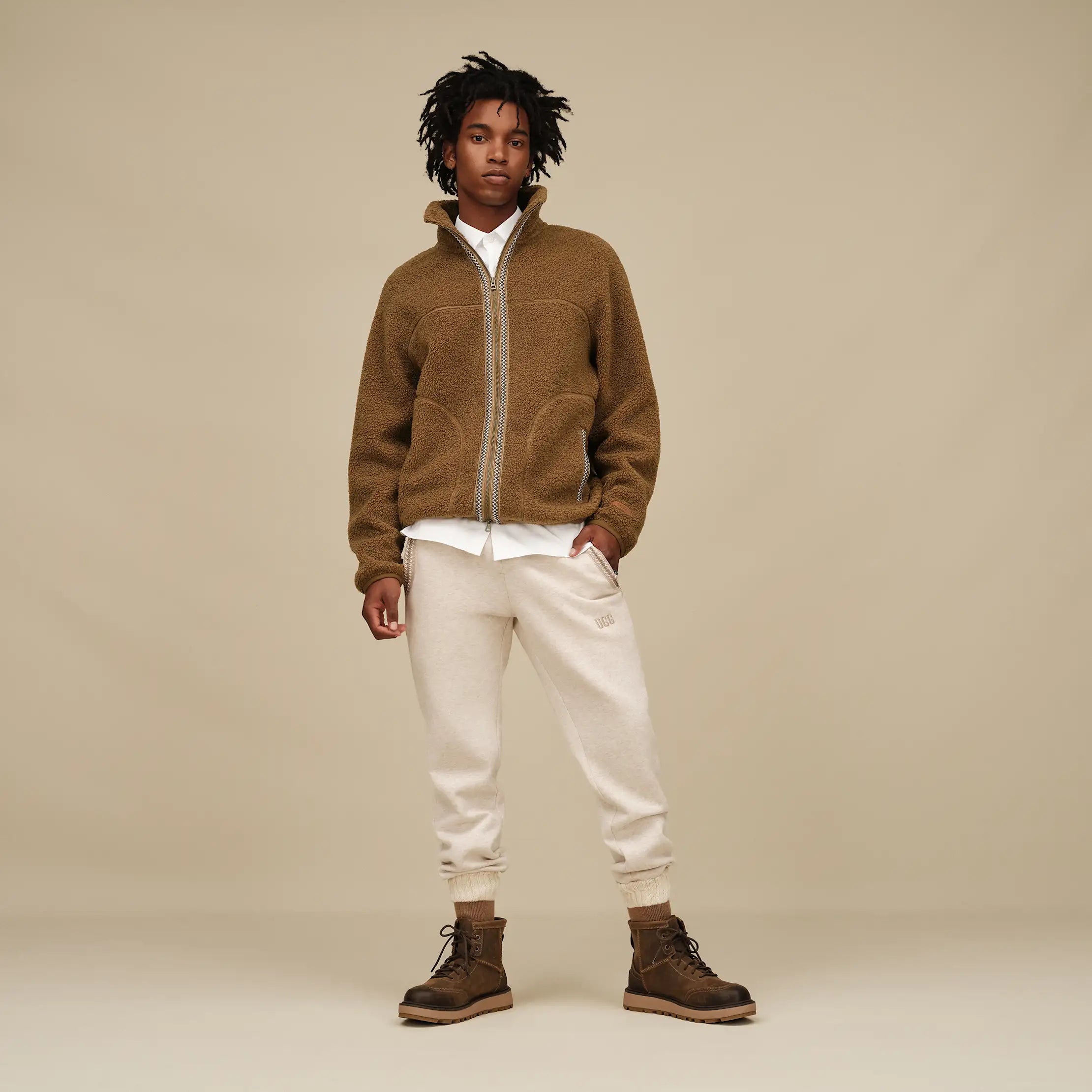 Men's UGGbraid Full-Zip Jacket - COFFEE GROUNDS