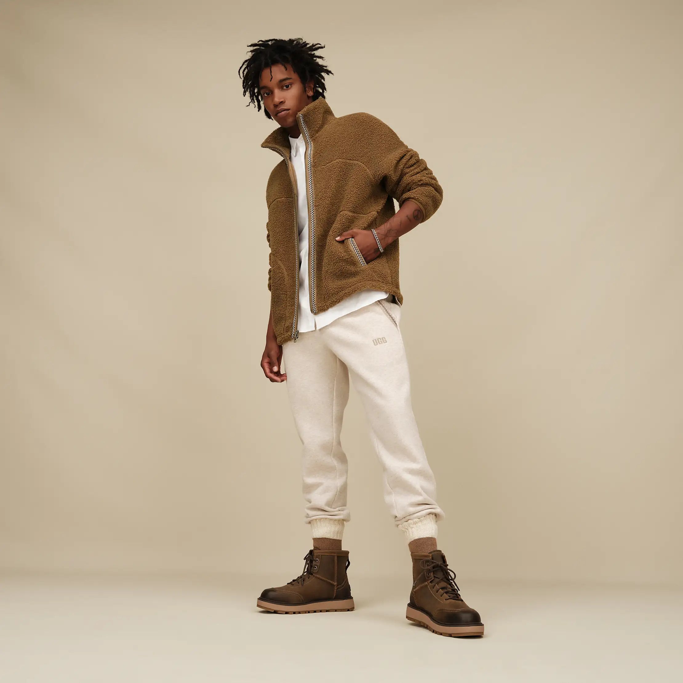Men's UGGbraid Full-Zip Jacket - COFFEE GROUNDS