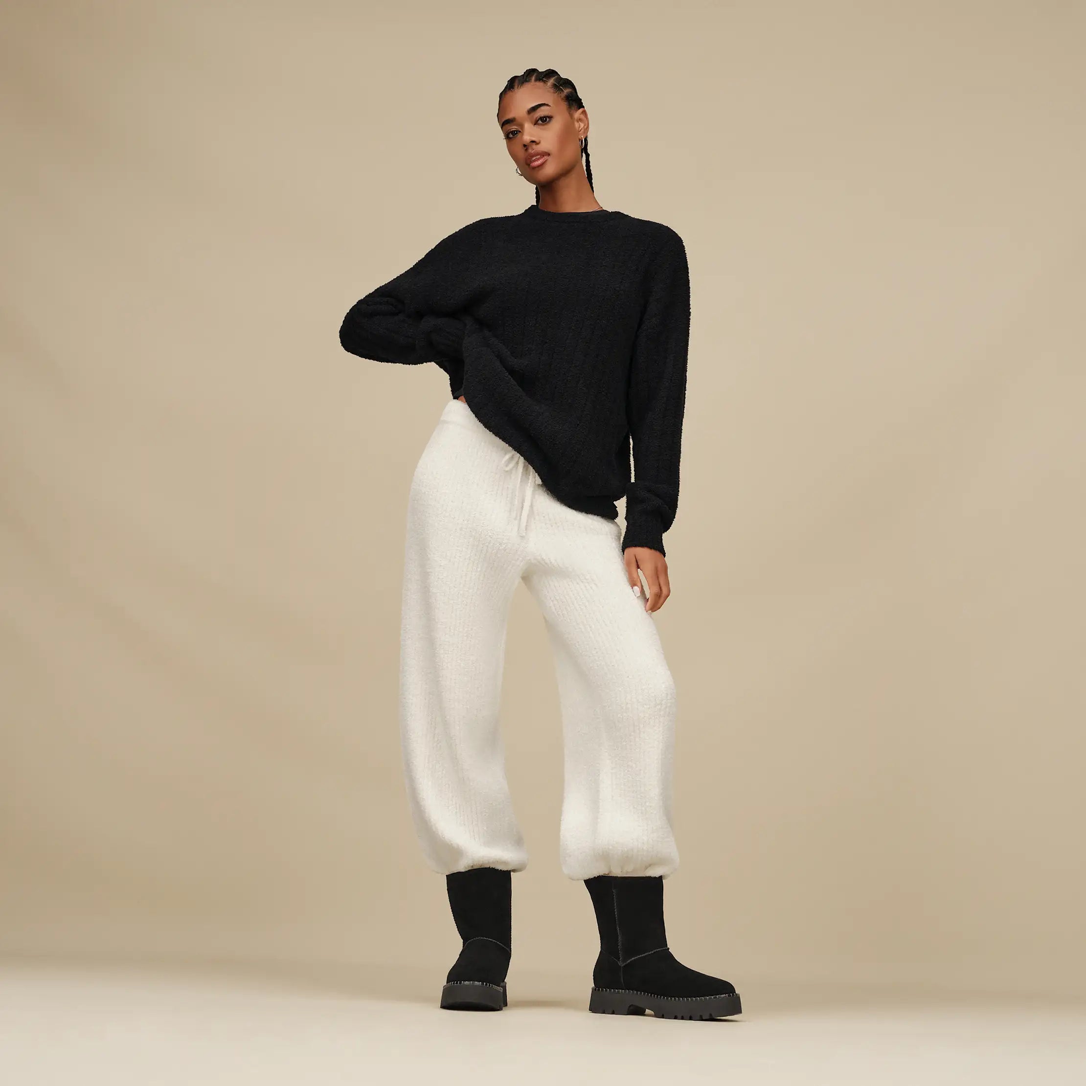 Women's Couria Straight-Leg Rib Pant - CREAM