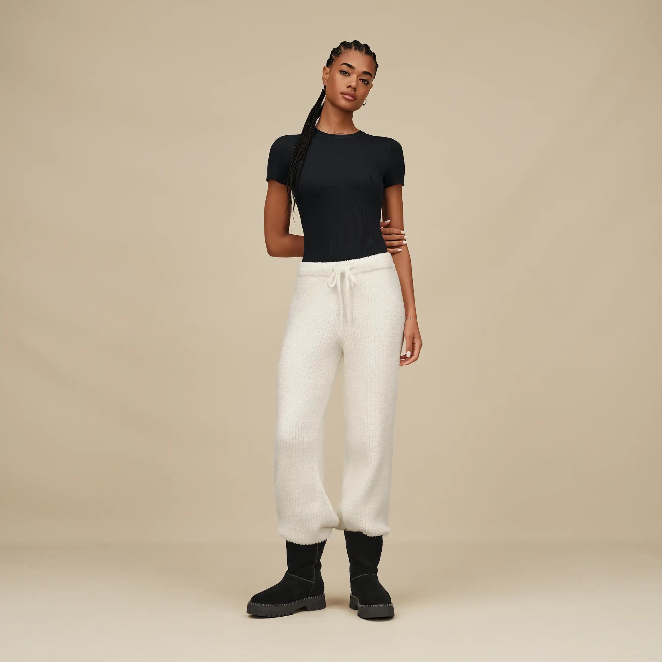 Women's Couria Straight-Leg Rib Pant - CREAM