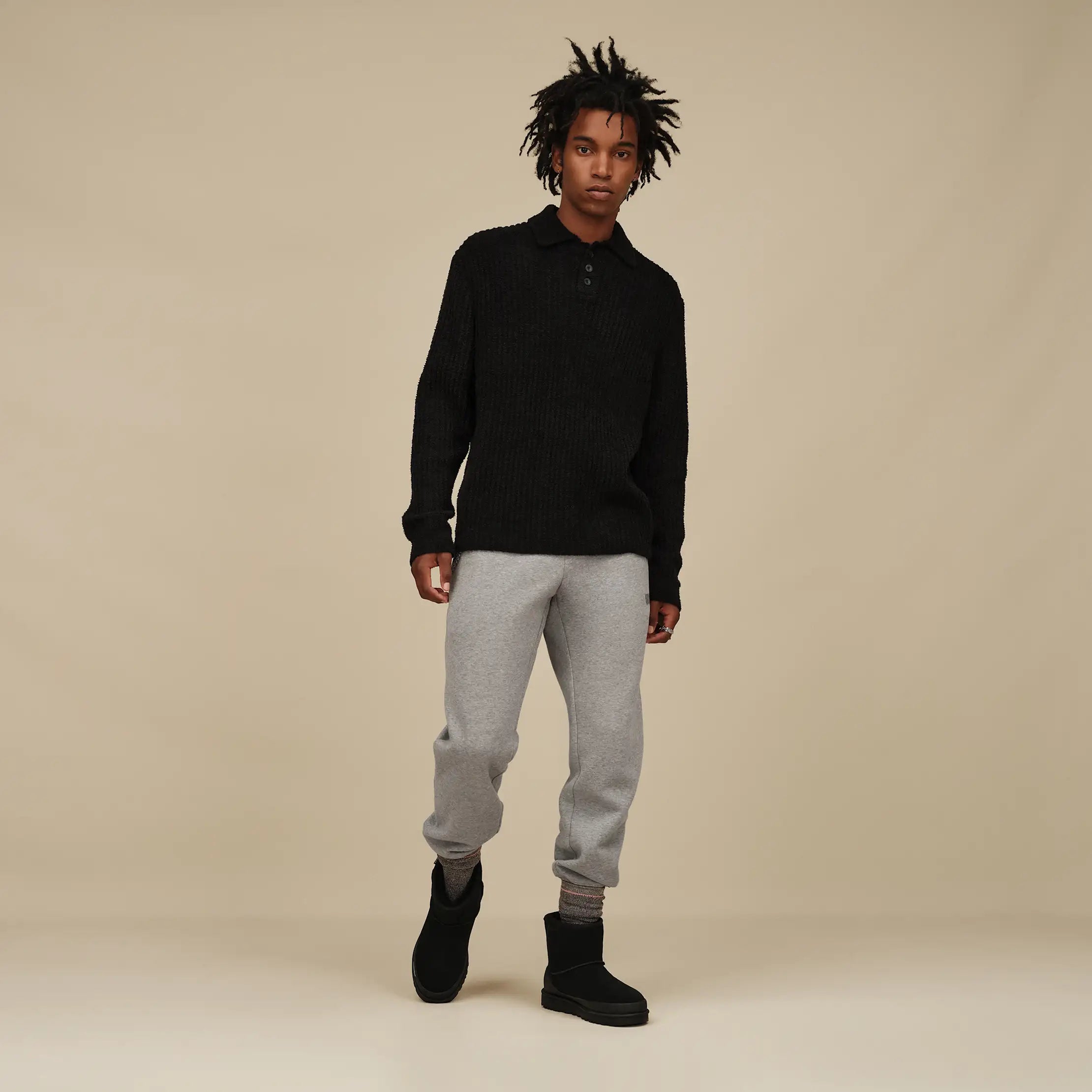 Men's Lendon Rugby Top - BLACK