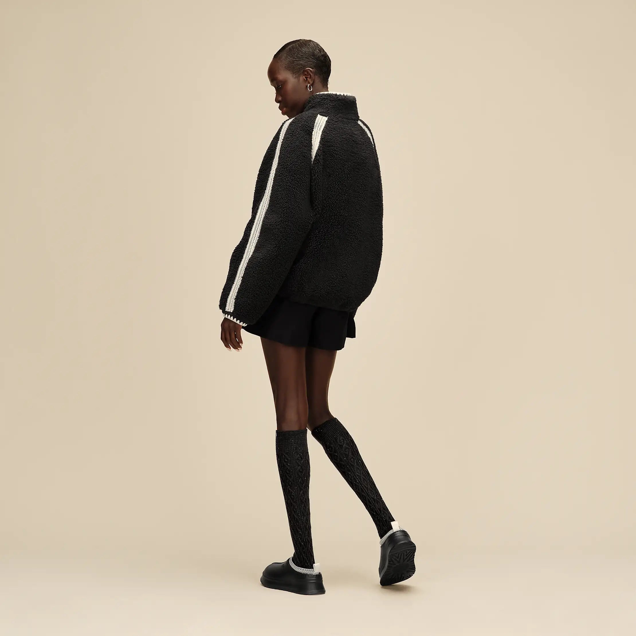Women's Rensa Cable Knit Knee High - BLACK