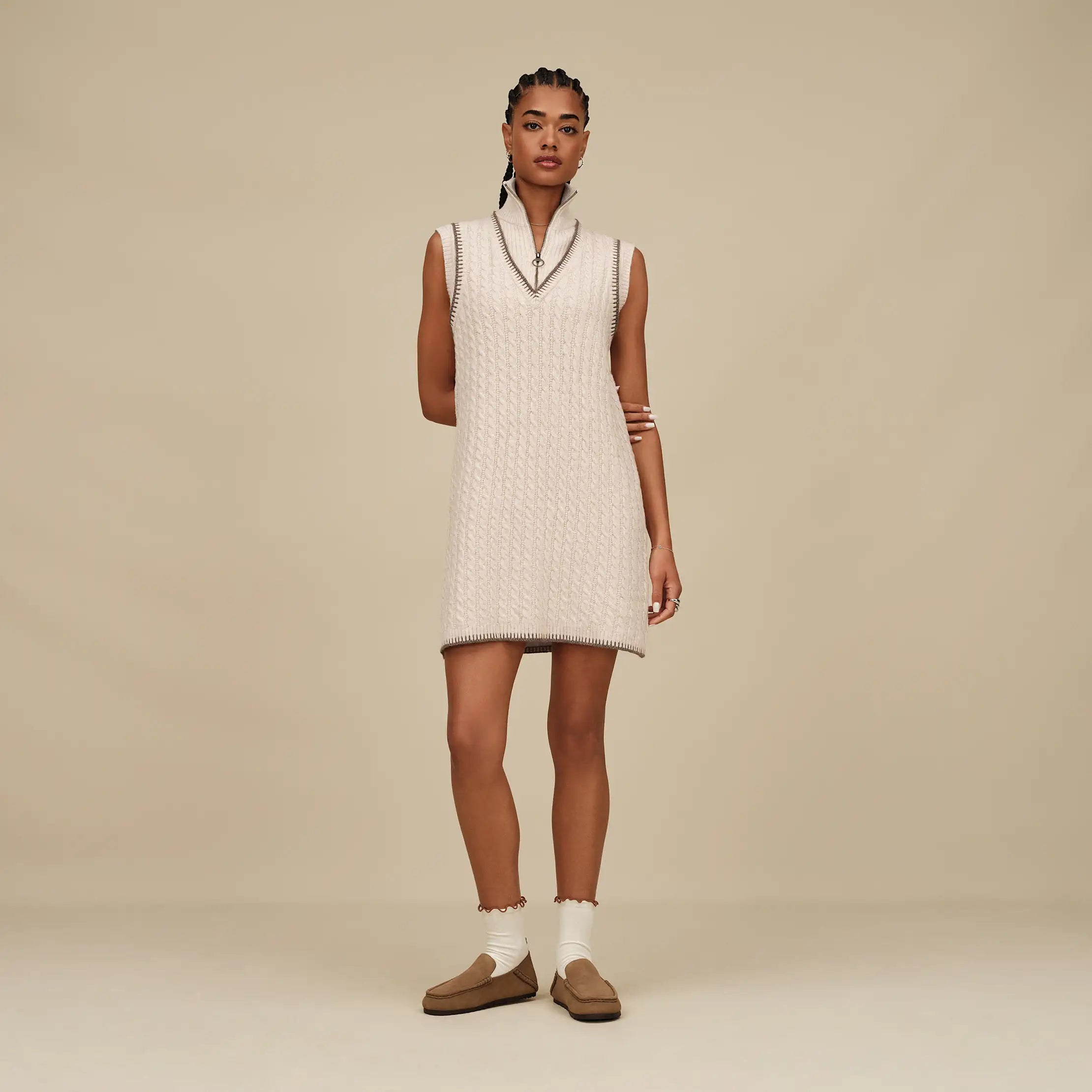 Women's Rylynn Quarter-Zip Dress - OATMEAL HEATHER