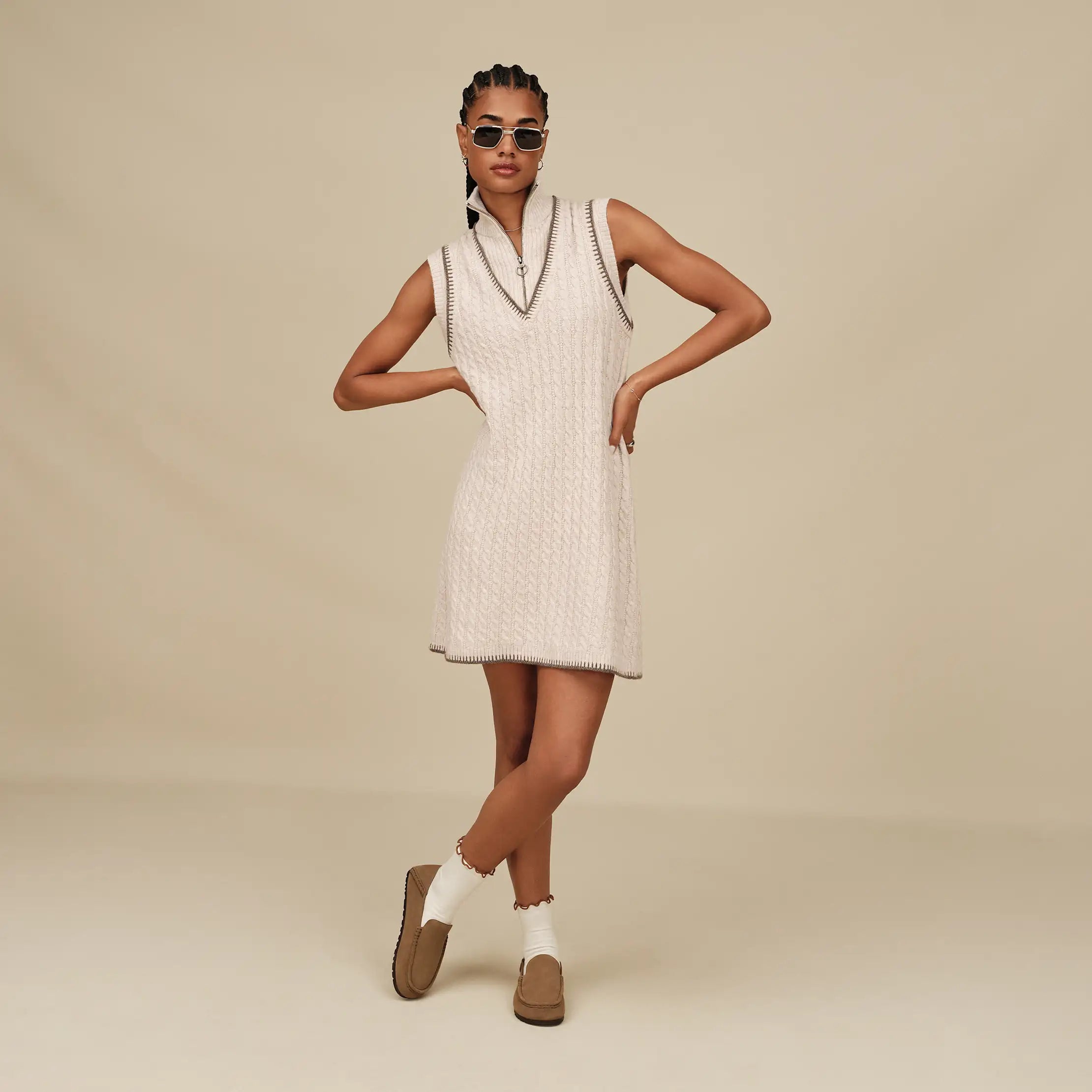 Women's Rylynn Quarter-Zip Dress - OATMEAL HEATHER