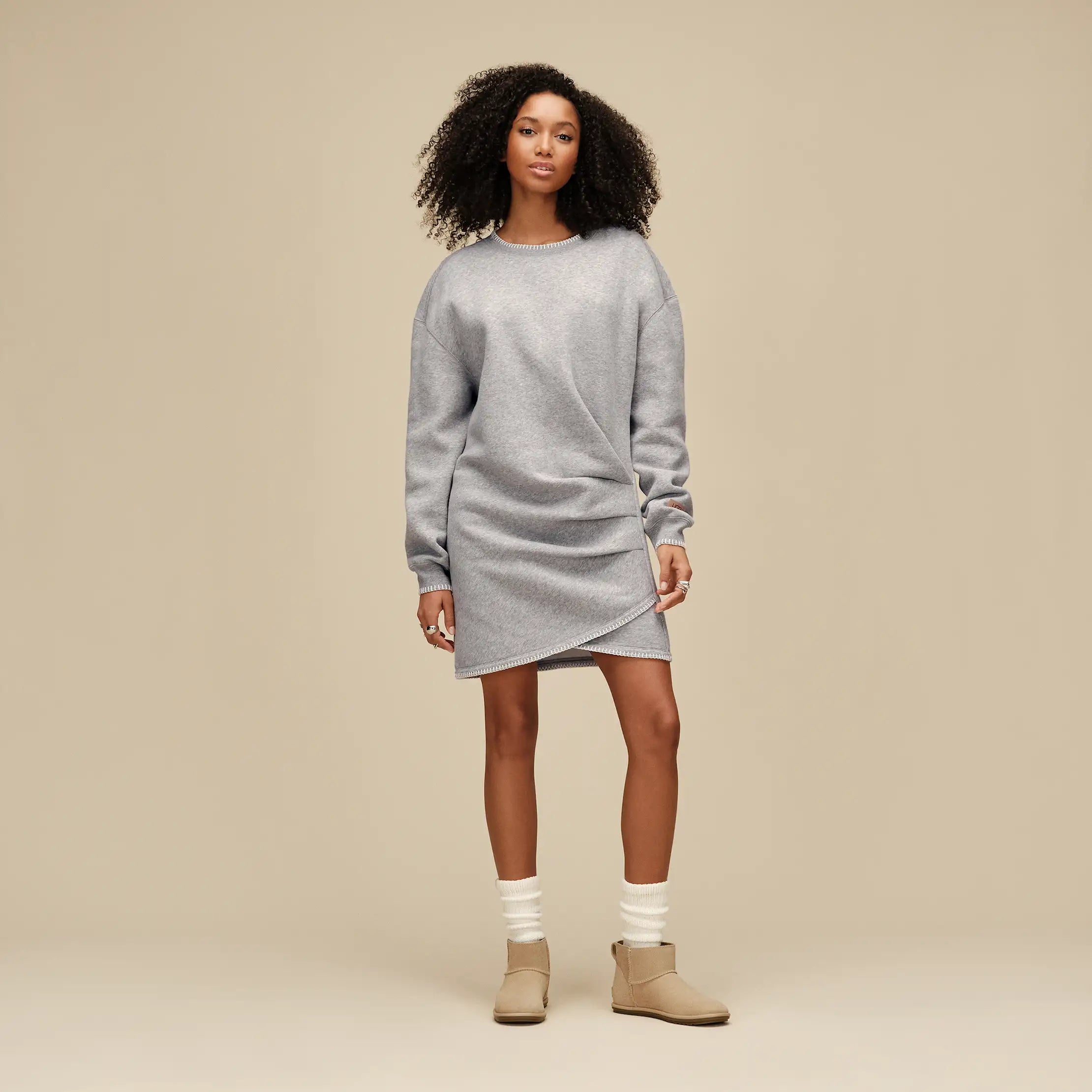 Women's Classic Tulip Mini Dress - GREY HEATHER