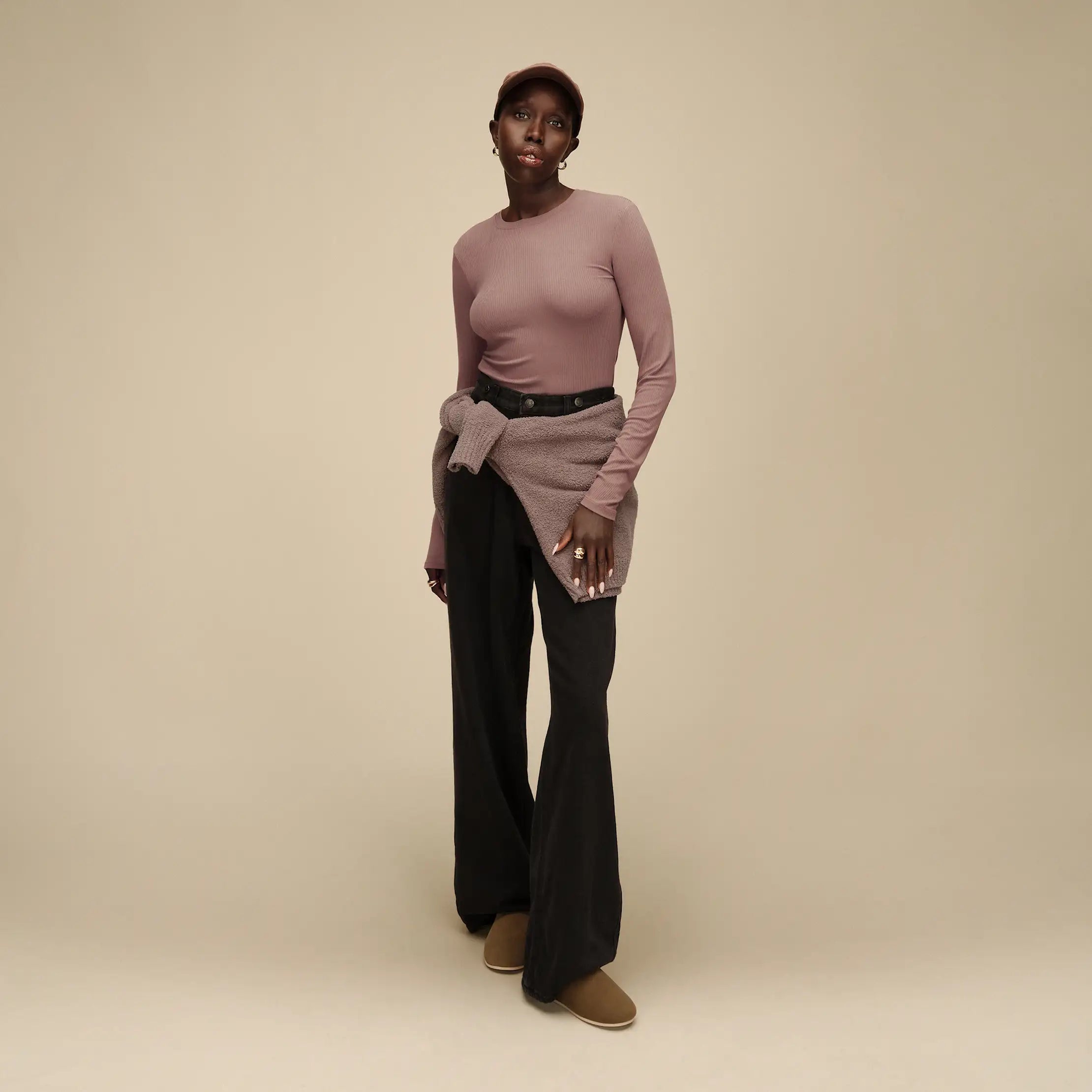 Women's Aidelene Long Sleeve Rib Tee - ALLSPICE