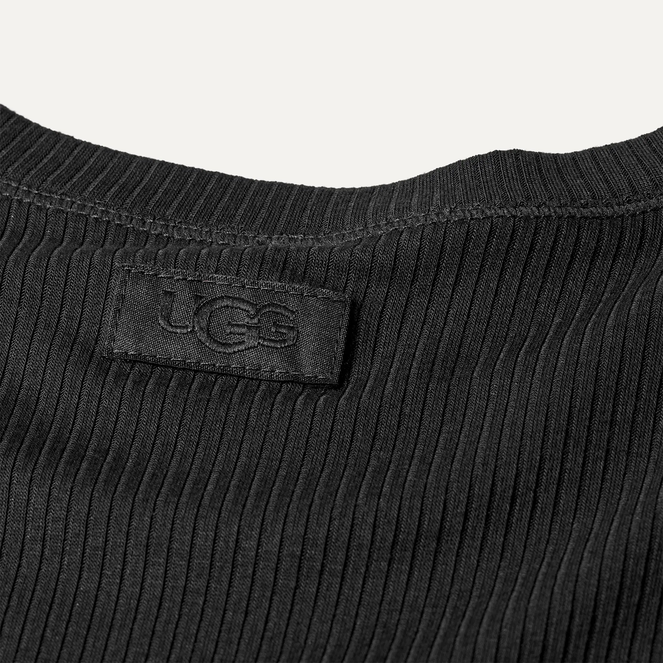 Women's Aidelene Long Sleeve Rib Tee - BLACK