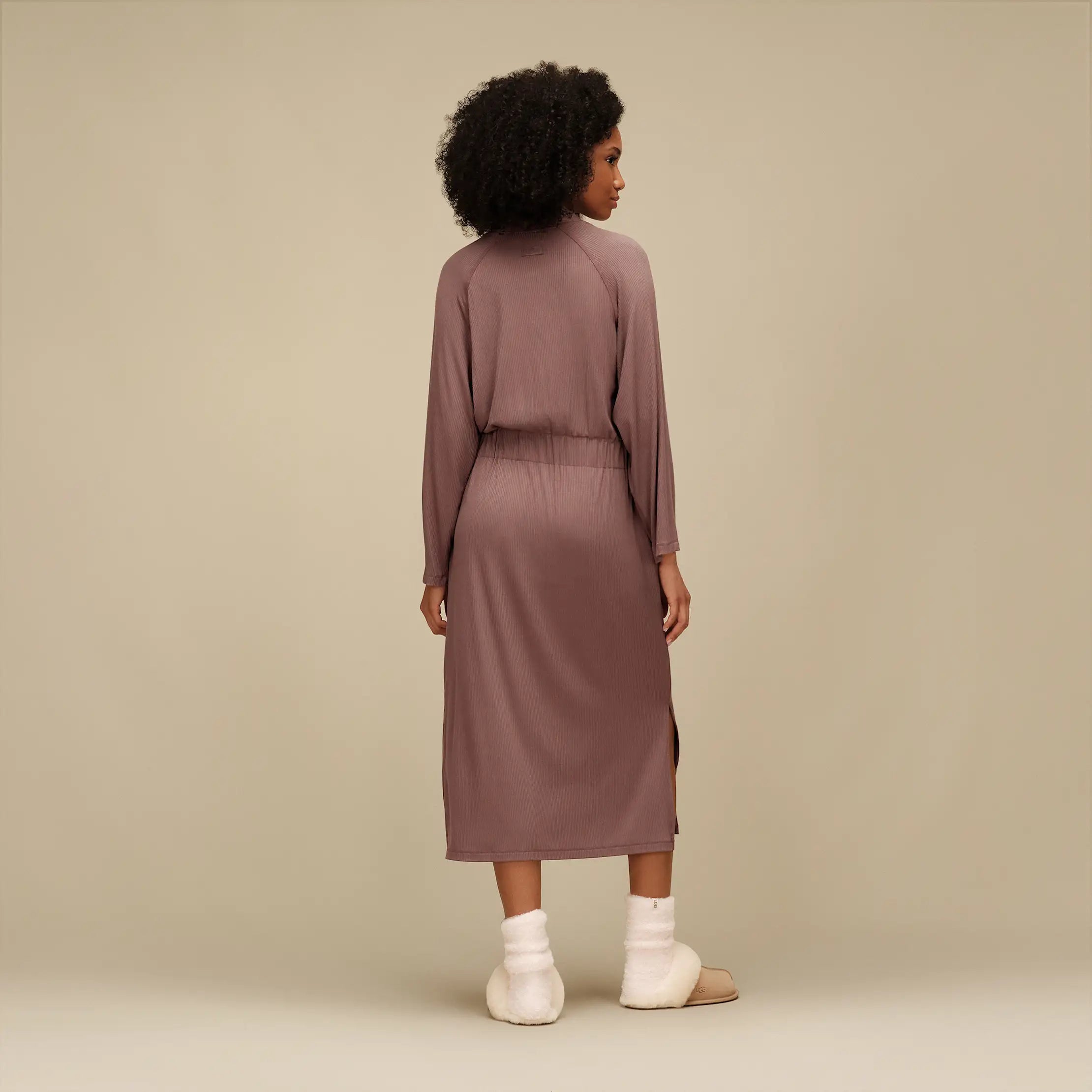 Women's Myra Rib Robe - ALLSPICE
