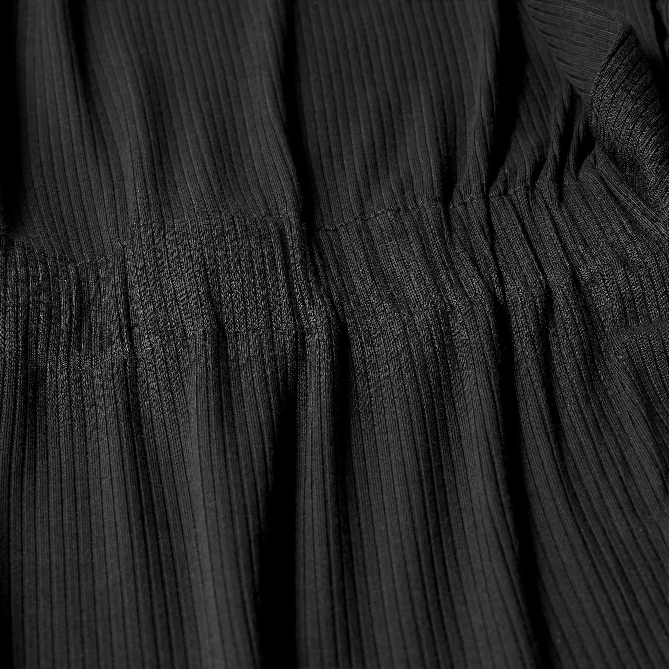 Women's Myra Rib Robe - BLACK
