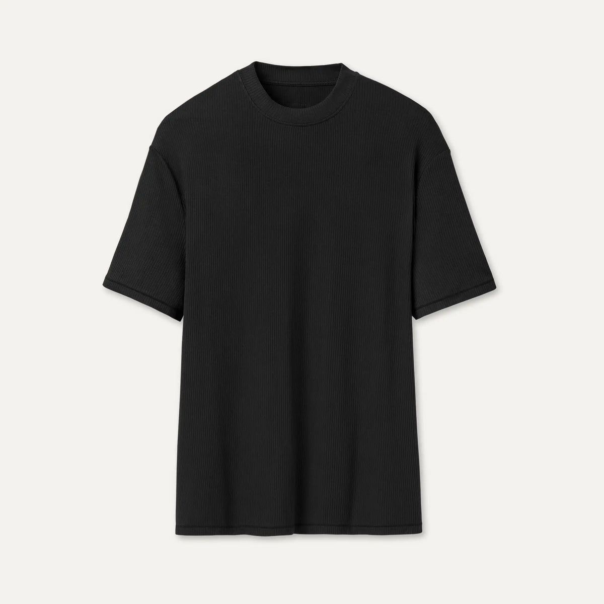 Women's Amarys Relaxed Rib Tee - BLACK