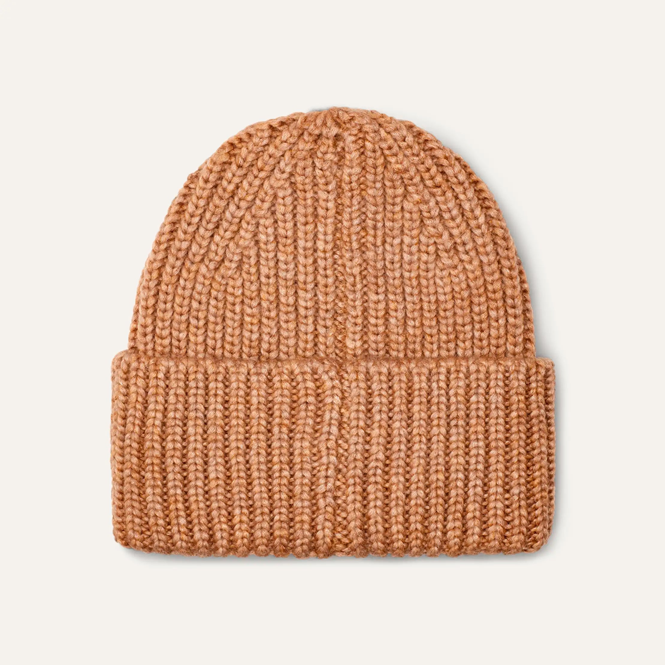 Women's Chunky Rib Beanie - CAMEL