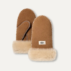 Kids' Sheepskin Mitten with Stitch - CHESTNUT MULTI