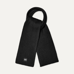 Women's Chunky Rib Knit Scarf - BLACK