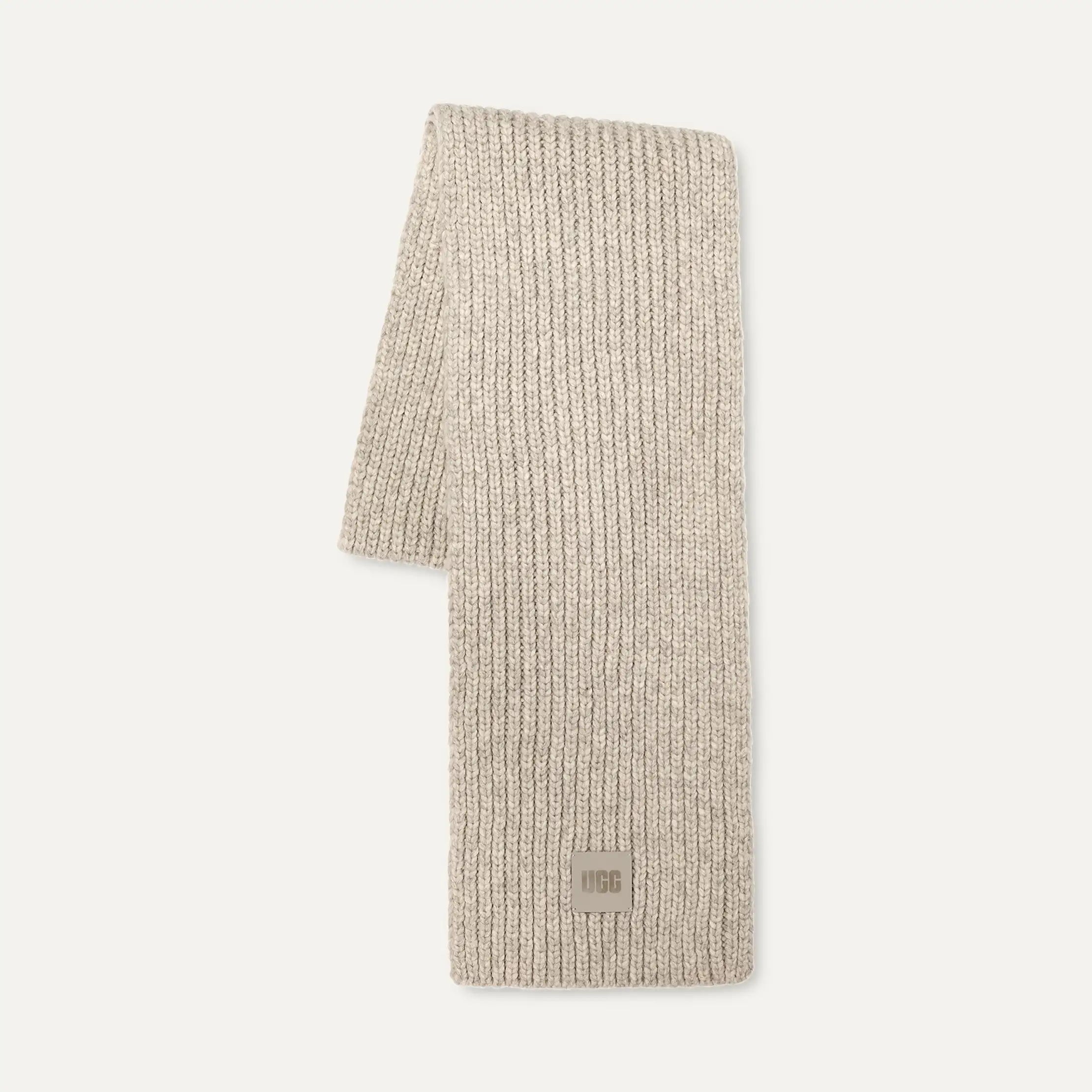 Women's Chunky Rib Knit Scarf - LIGHT GREY