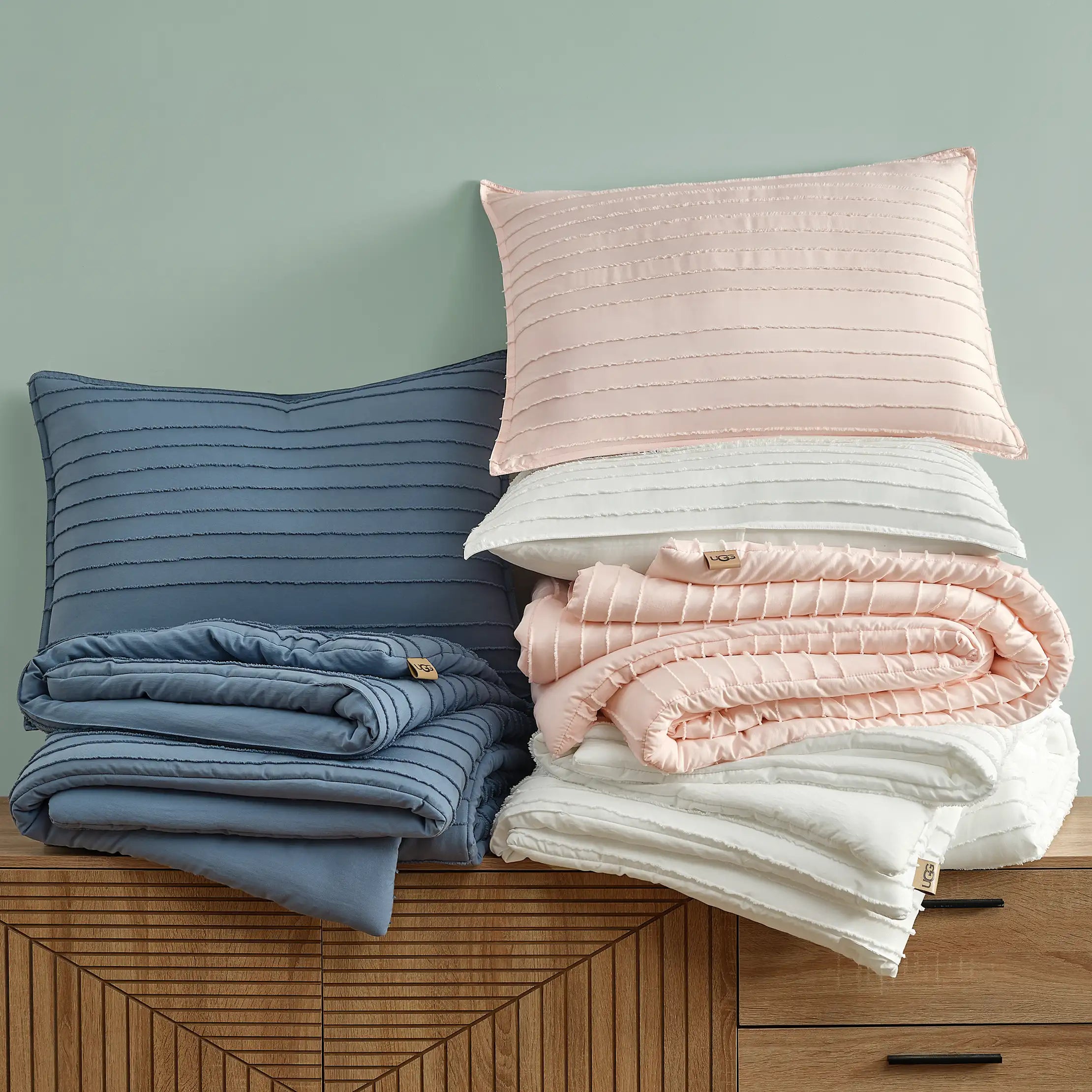 Home Devon Comforter Set Twin/TXL - BRIGHT WHITE TEXTURE STRIPE