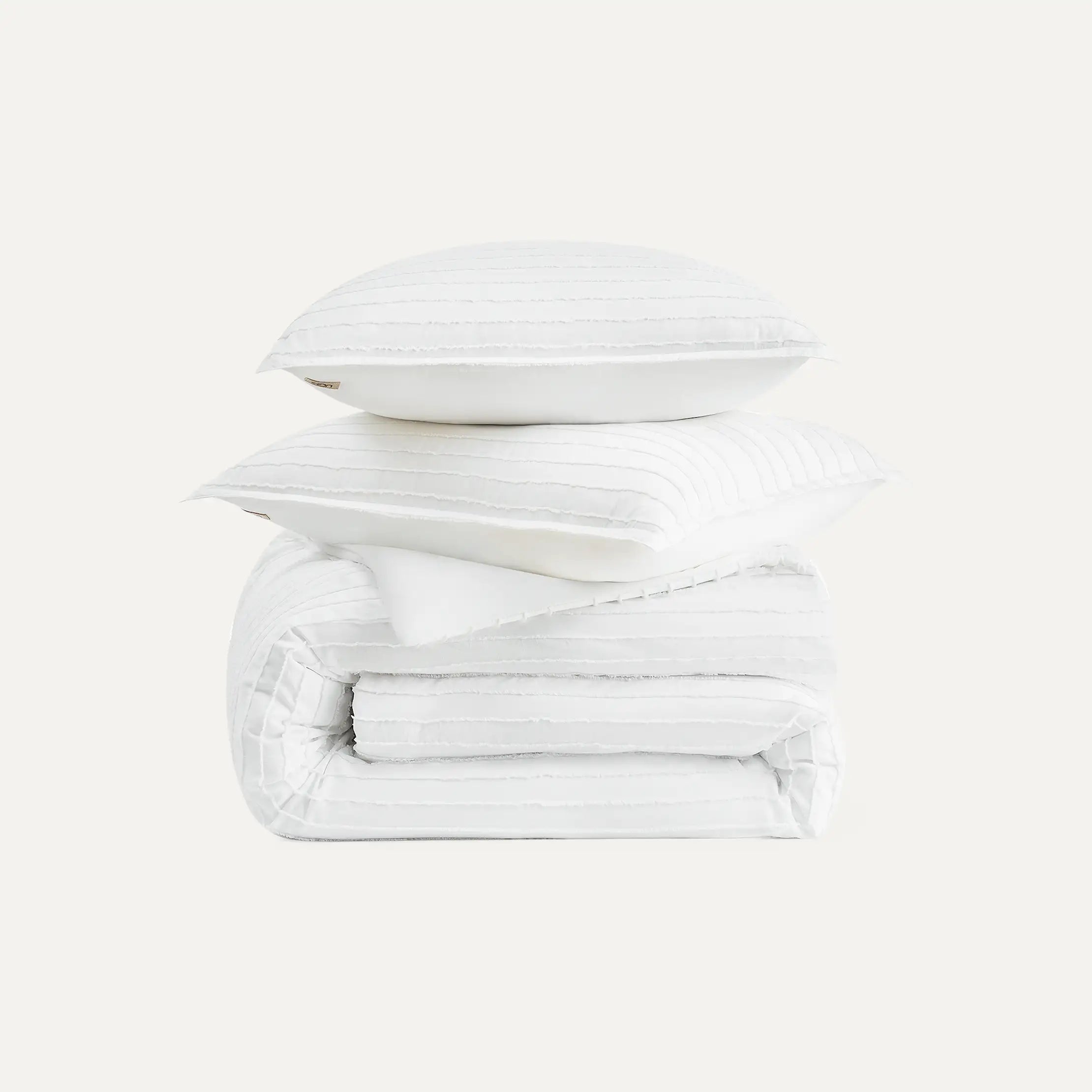 Home Devon Comforter Set Full/Queen - BRIGHT WHITE TEXTURE STRIPE