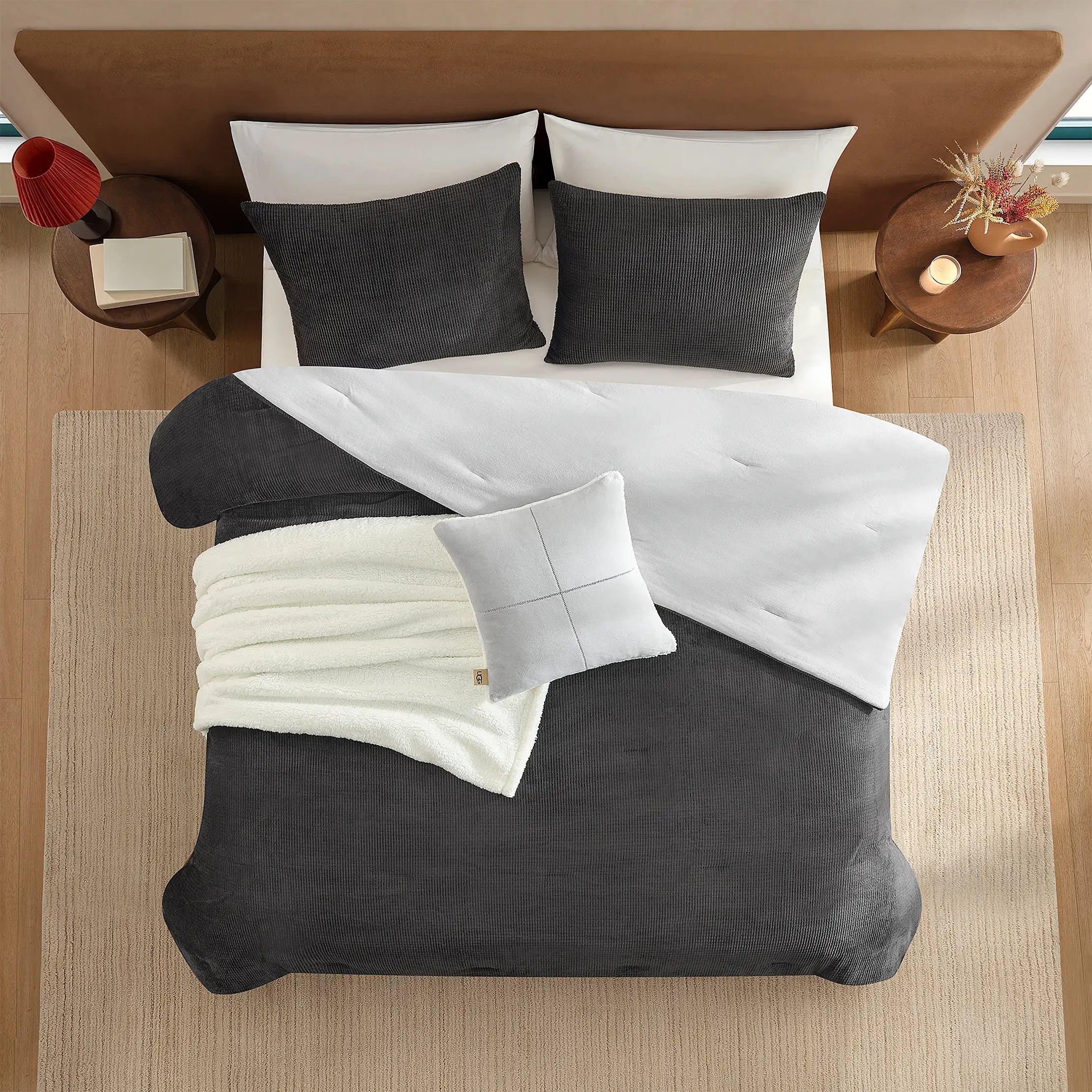Home Brody Comforter Set F/Q - CHARCOAL