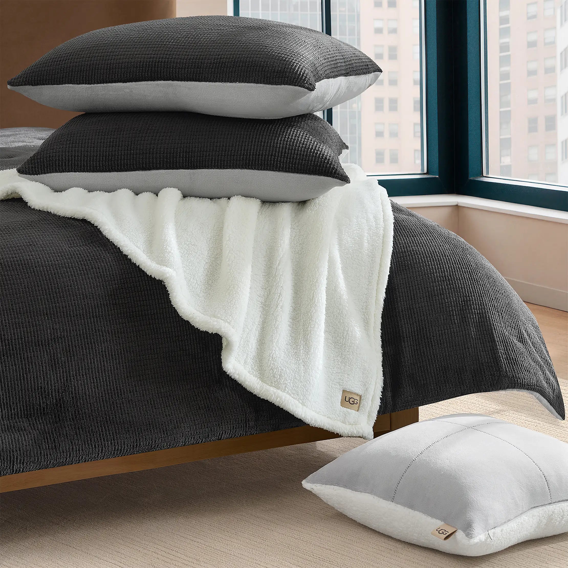 Home Brody Comforter Set King - CHARCOAL